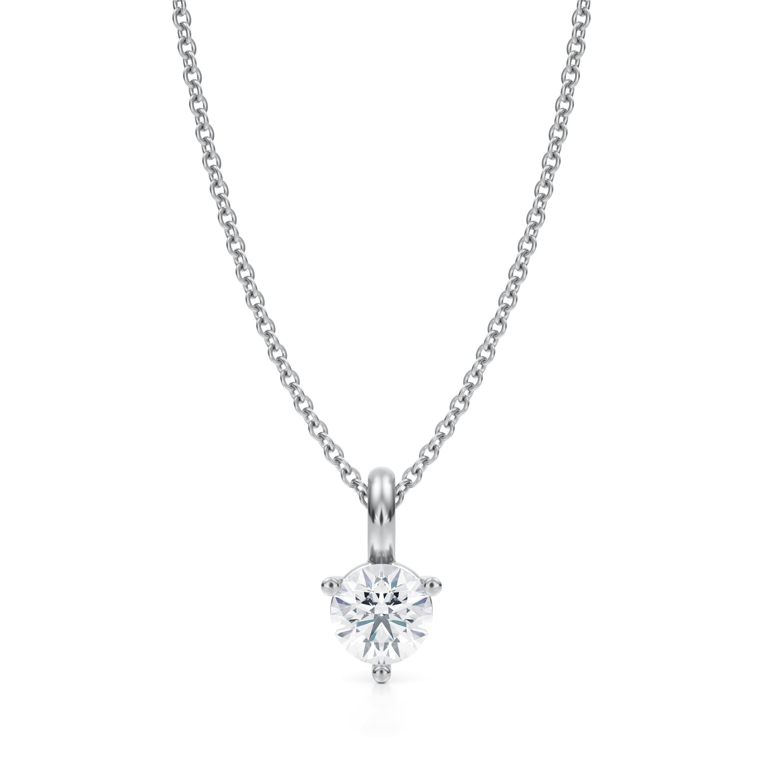 1/2 Carat Round Lab Grown Diamond Solitaire Pendant - Michael Gabriels