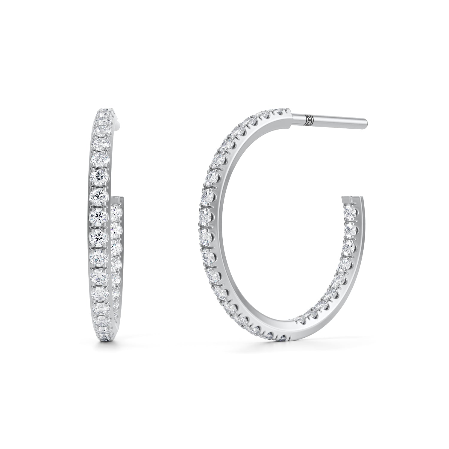 1/2 Carat Round Open Hoop Earrings - Michael Gabriels
