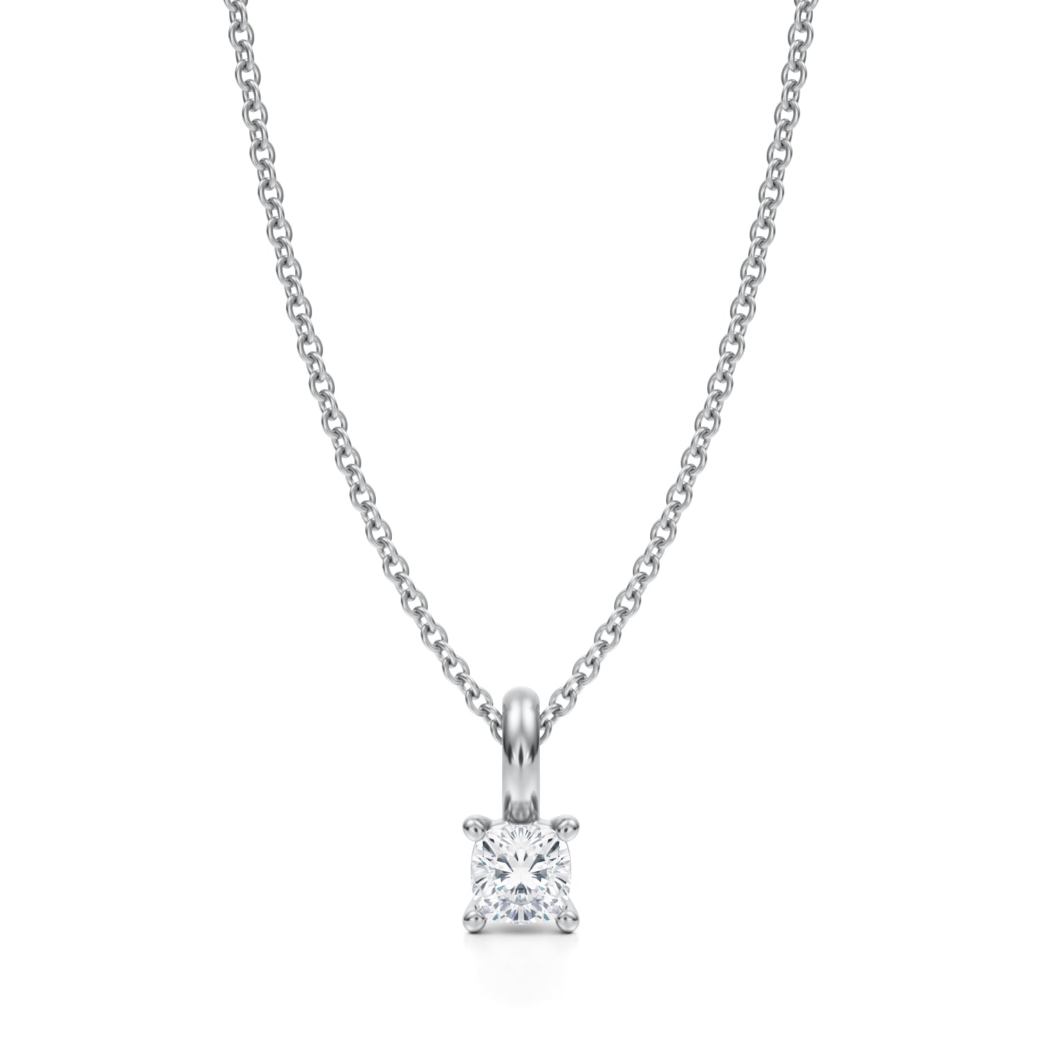1/3 Carat Cushion Lab Grown Diamond Solitaire Pendant - Michael Gabriels