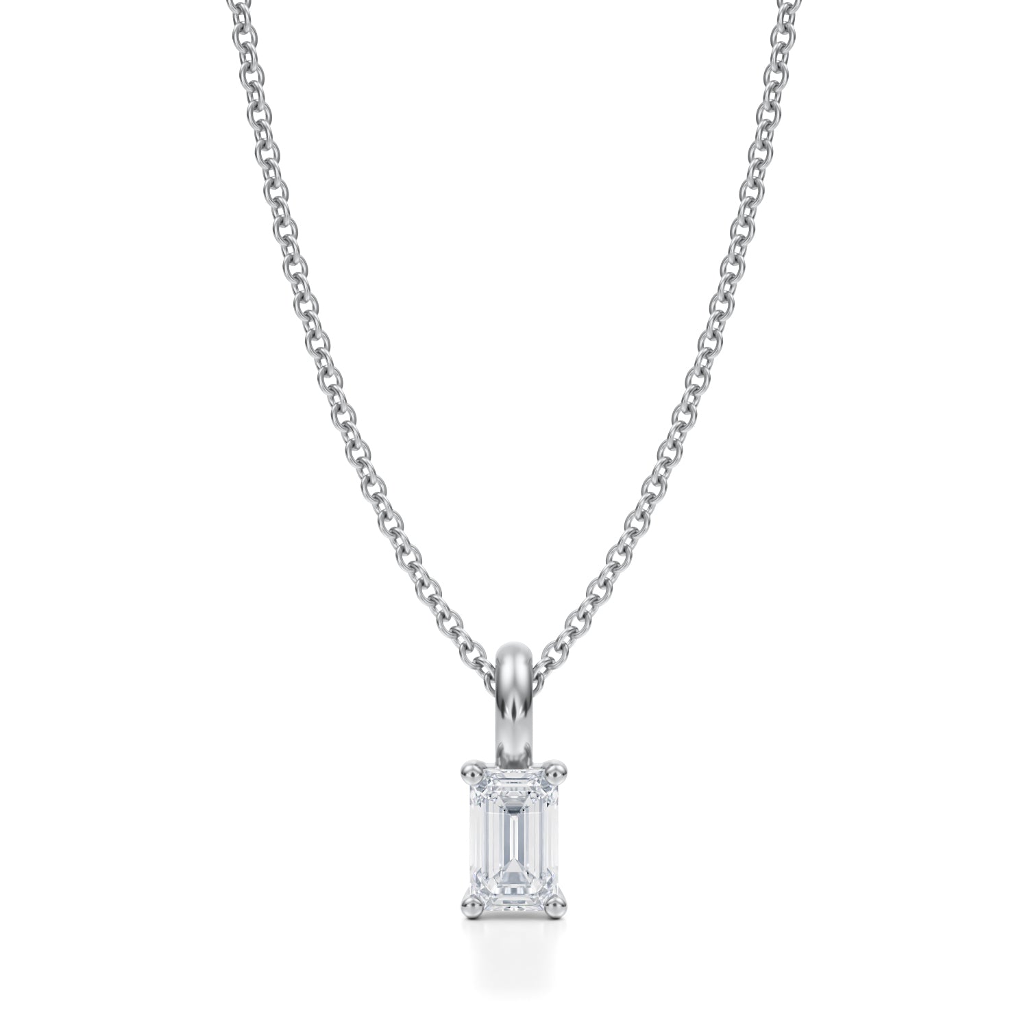 1/3 Carat Emerald Lab Grown Diamond Solitaire Pendant - Michael Gabriels