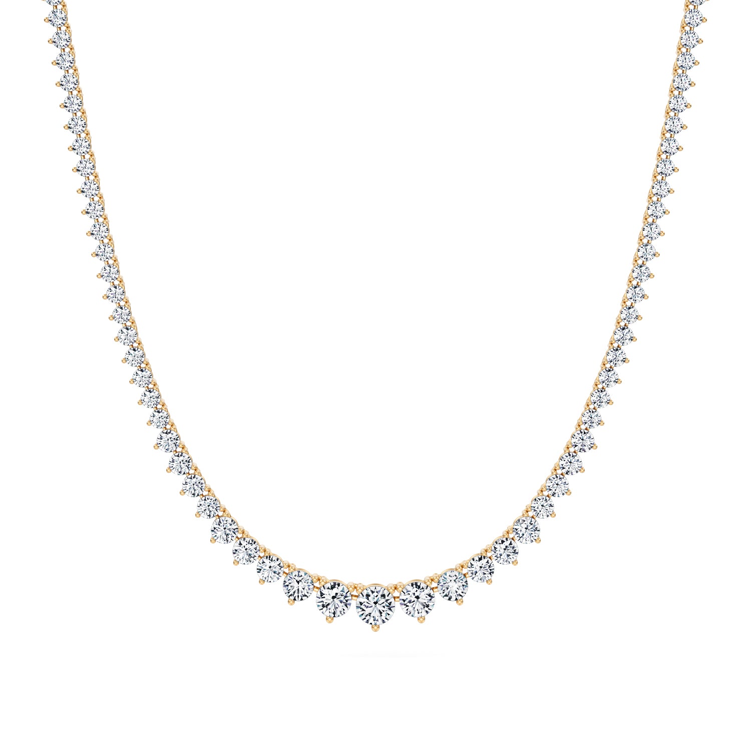 13 Carat Lab Grown Diamond Graduated Tennis Necklace - Michael Gabriels