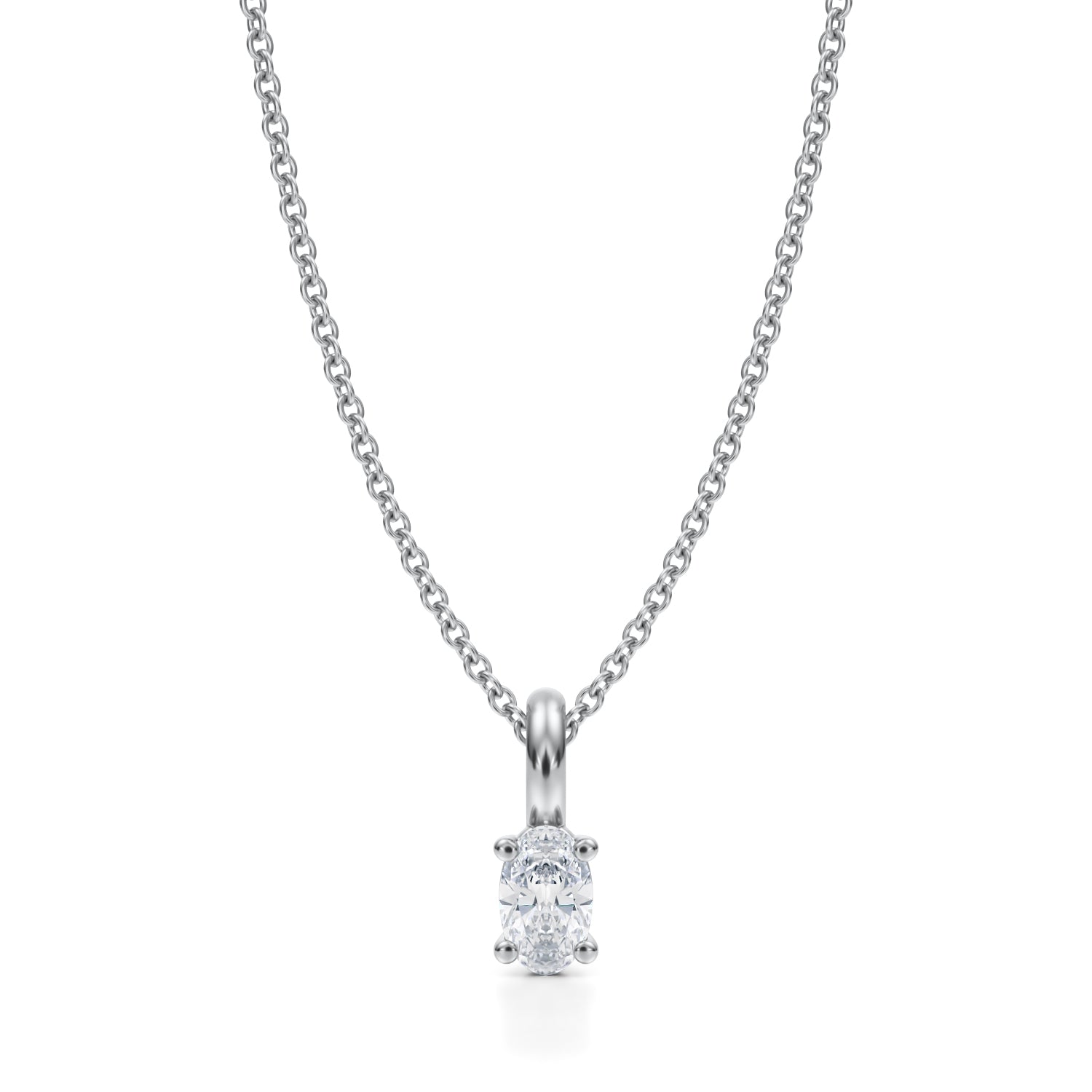 1/3 Carat Oval Lab Grown Diamond Solitaire Pendant - Michael Gabriels