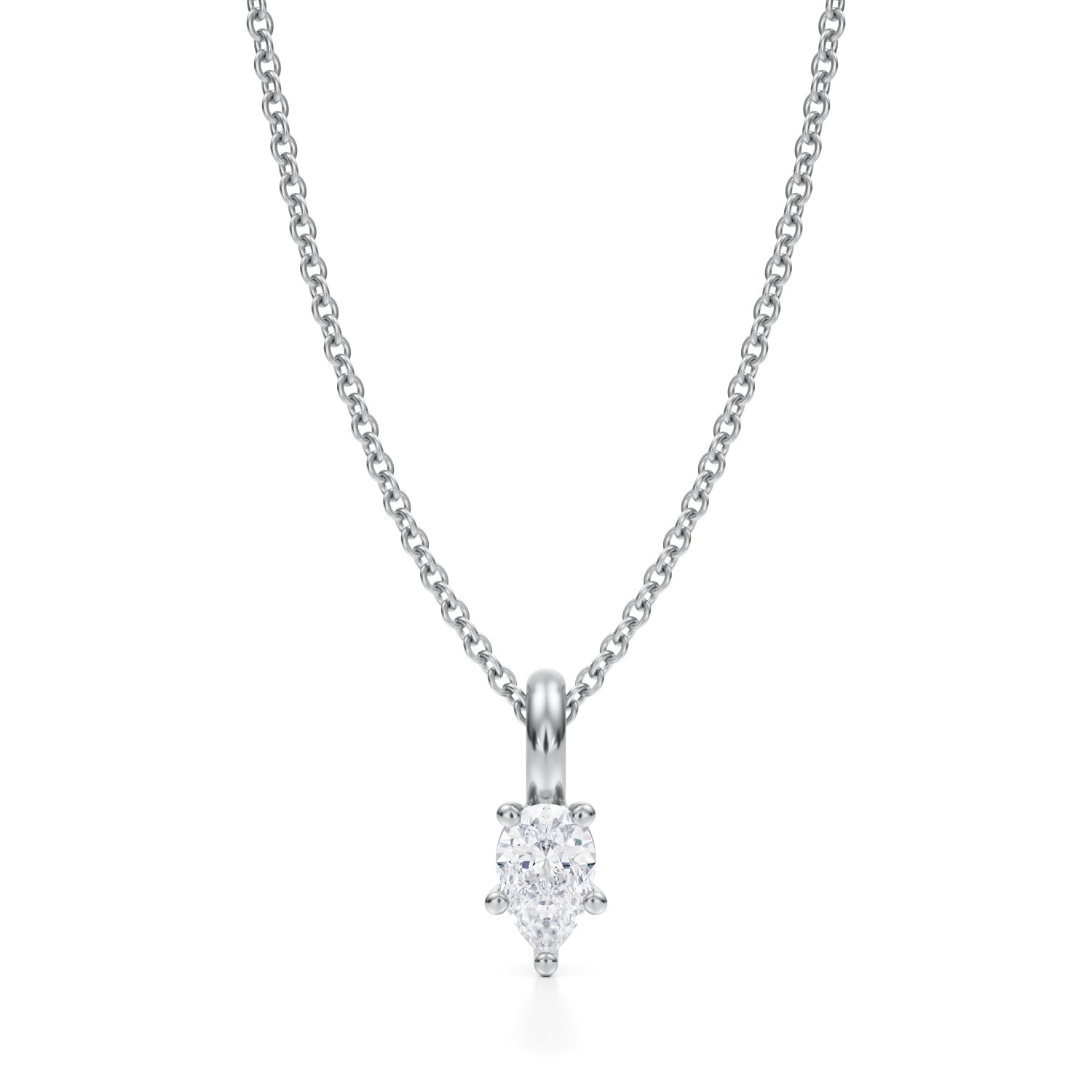 1/3 Carat Pear Lab Grown Diamond Solitaire Pendant - Michael Gabriels