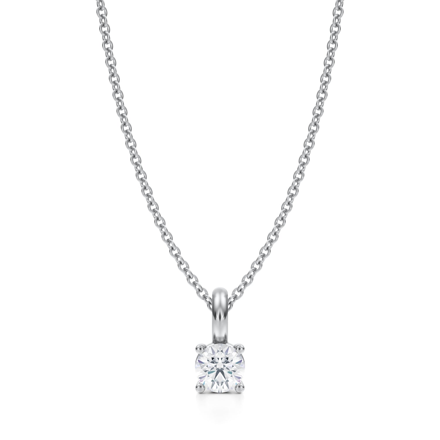 1/3 Carat Round Lab Grown Diamond Solitaire Pendant - Michael Gabriels