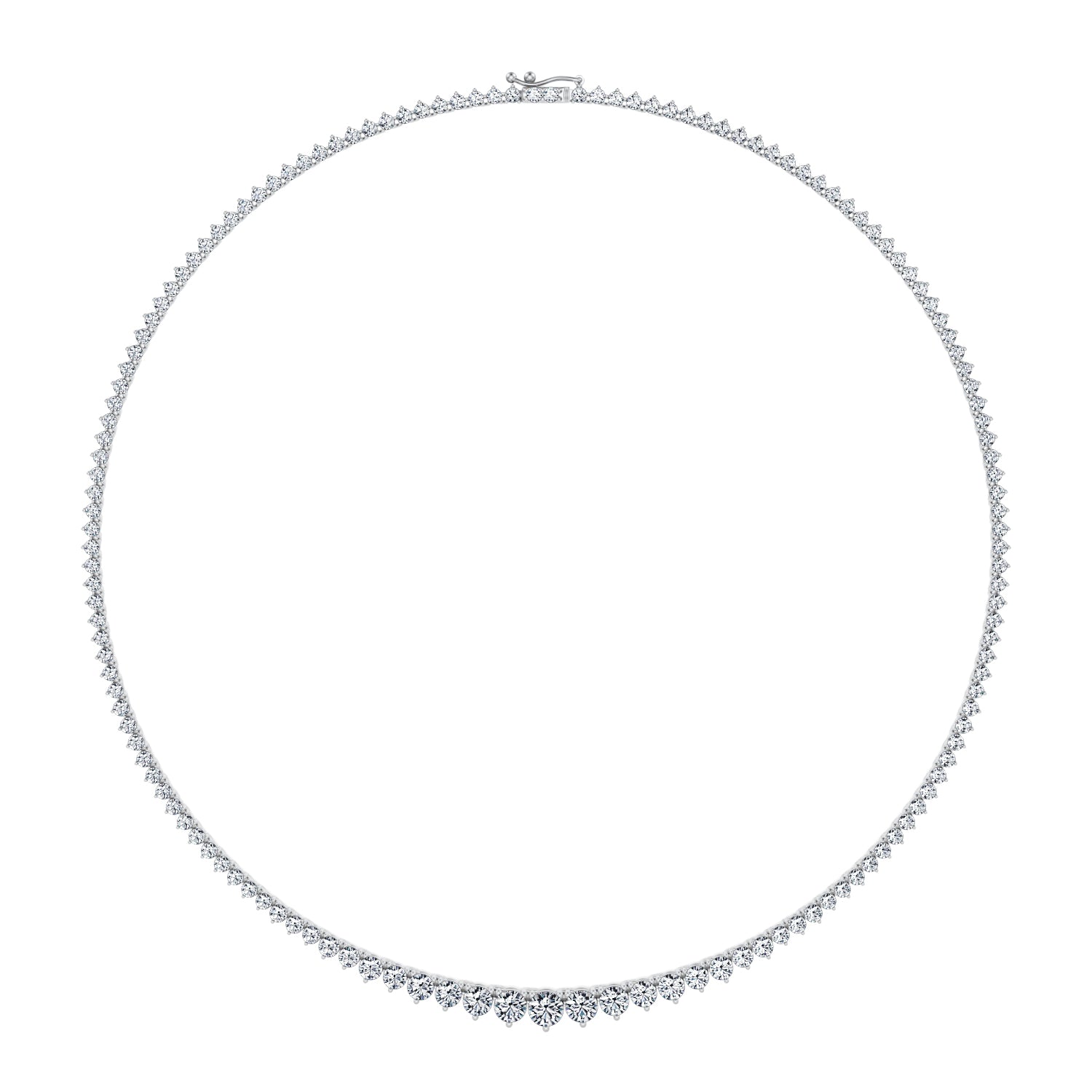 15 Carat Lab Grown Diamond Graduated Tennis Necklace - Michael Gabriels