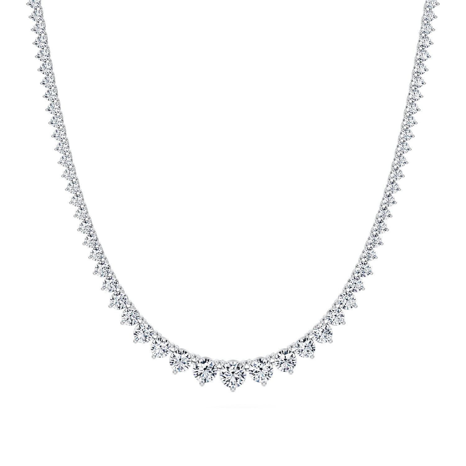 15 Carat Lab Grown Diamond Graduated Tennis Necklace - Michael Gabriels