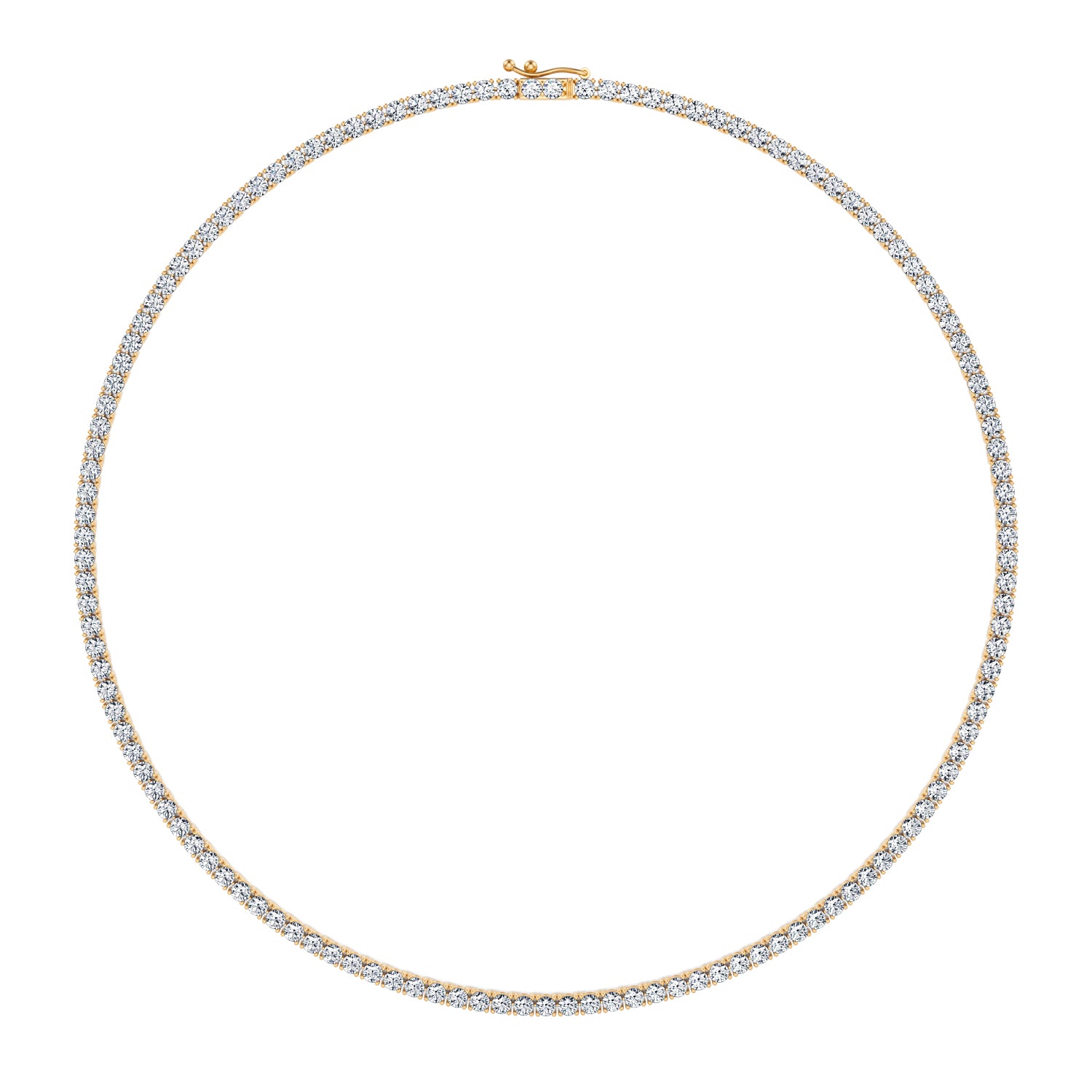 15 Carat Round Lab Grown Diamond Tennis Necklace - Michael Gabriels