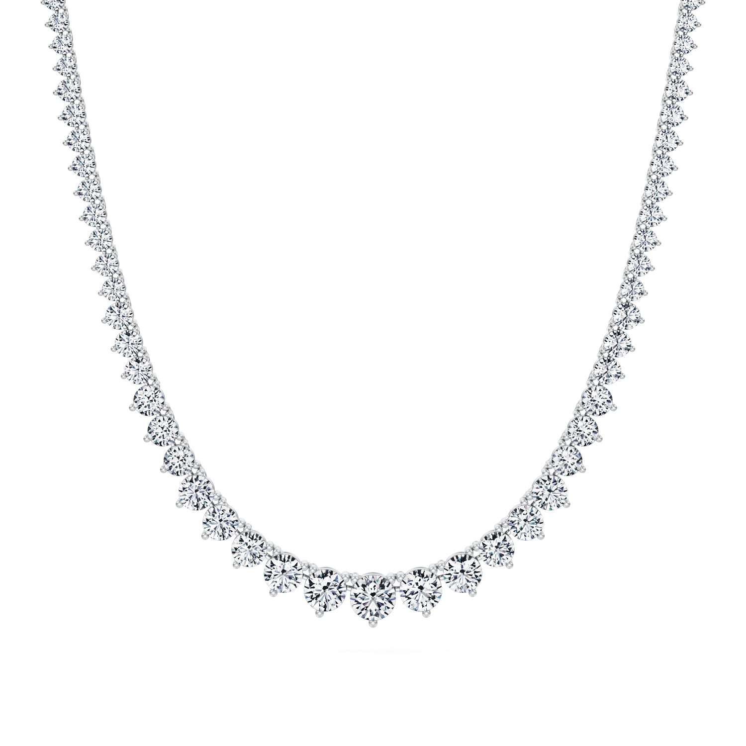 18 Carat Lab Grown Diamond Graduated Tennis Necklace - Michael Gabriels