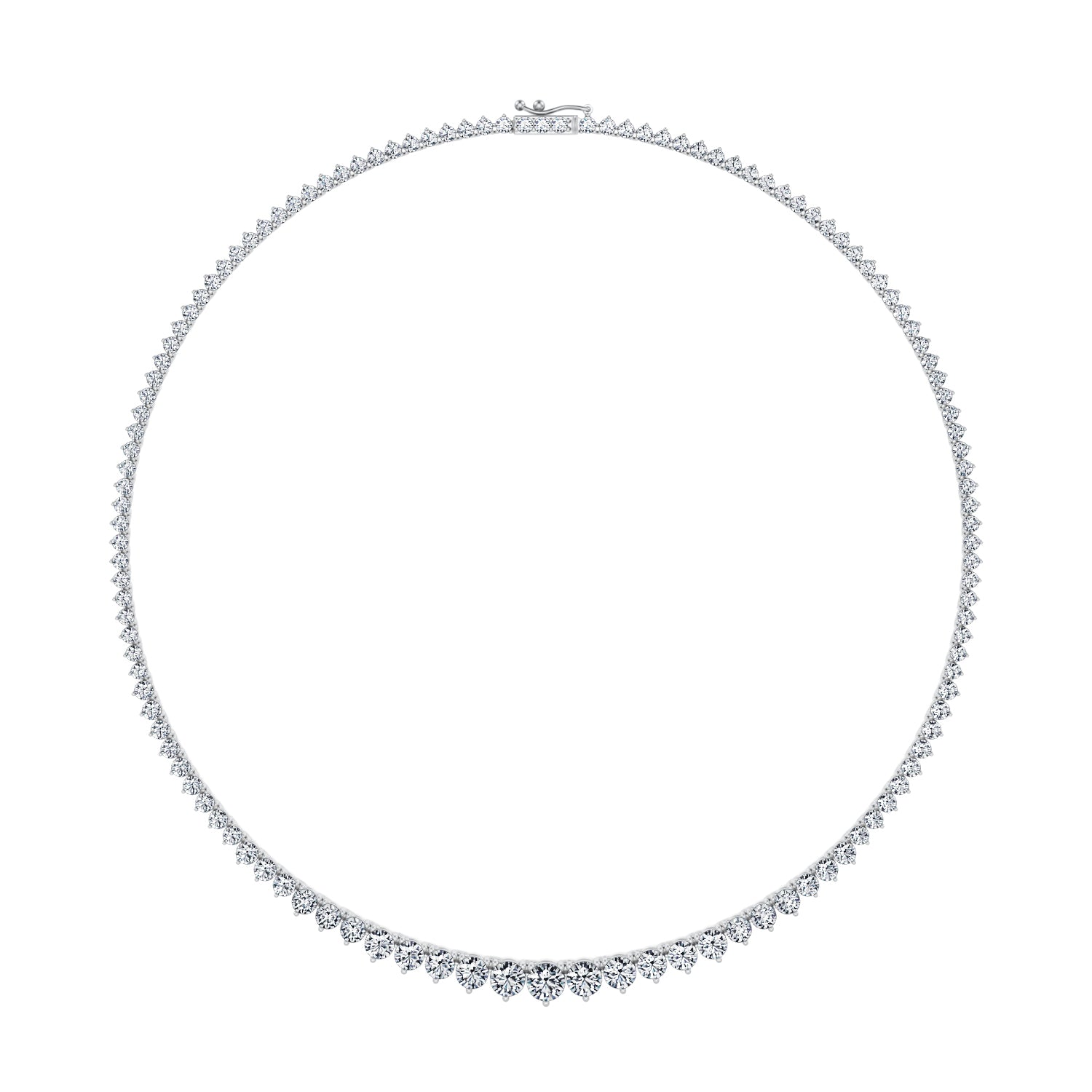 18 Carat Lab Grown Diamond Graduated Tennis Necklace - Michael Gabriels