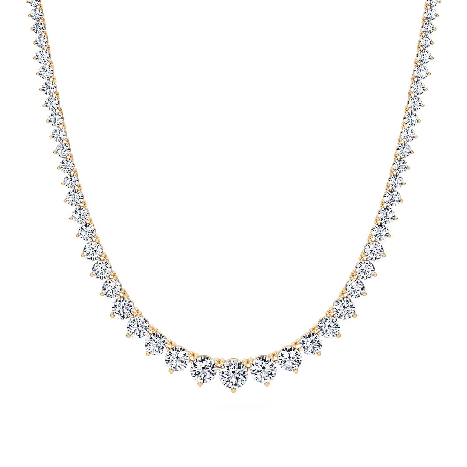 18 Carat Lab Grown Diamond Graduated Tennis Necklace - Michael Gabriels