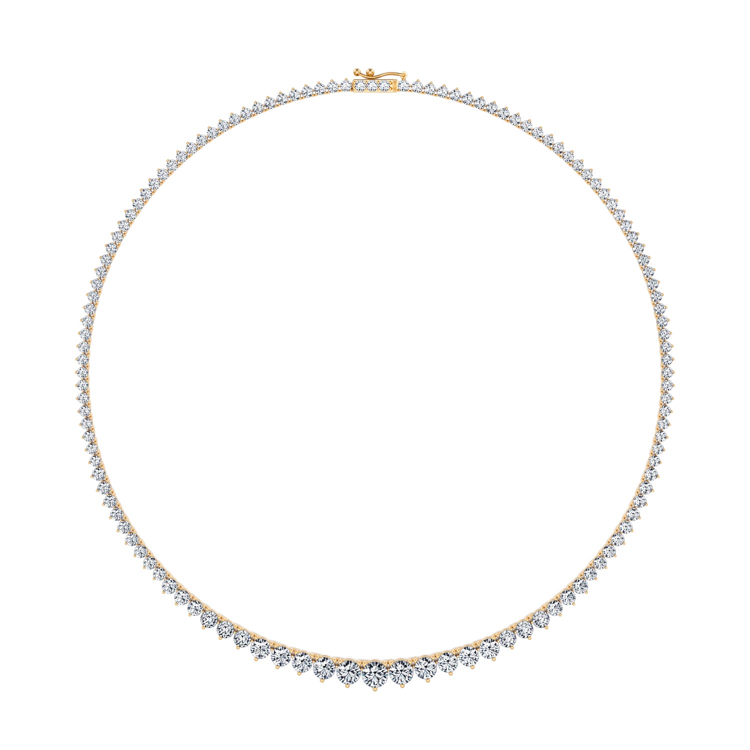 18 Carat Lab Grown Diamond Graduated Tennis Necklace - Michael Gabriels