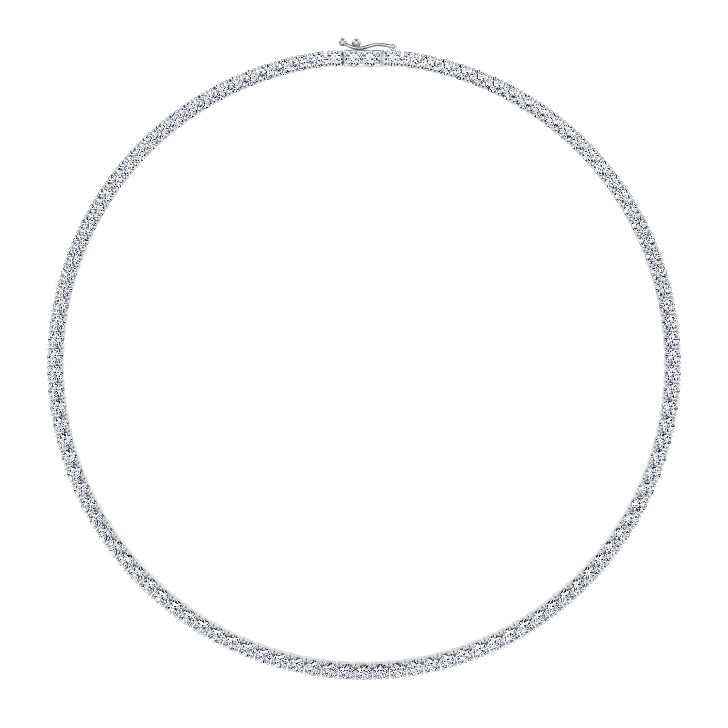18 Carat Round Lab Grown Diamond Tennis Necklace - Michael Gabriels