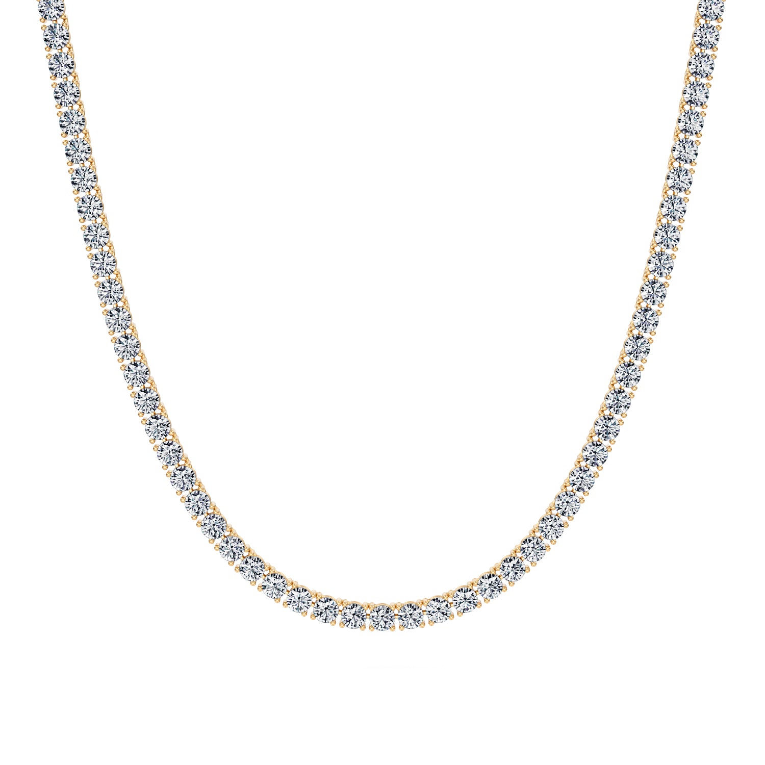 18 Carat Round Lab Grown Diamond Tennis Necklace - Michael Gabriels