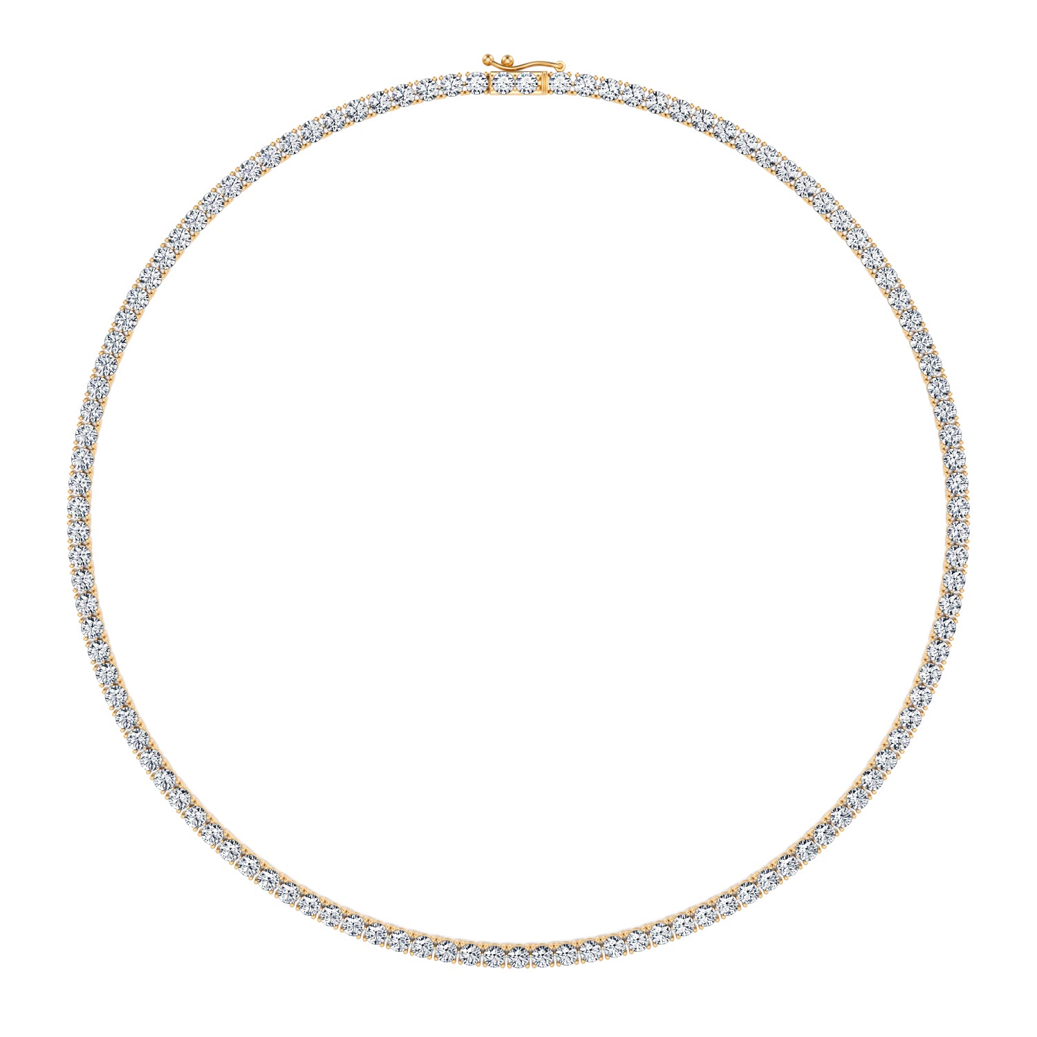 18 Carat Round Lab Grown Diamond Tennis Necklace - Michael Gabriels