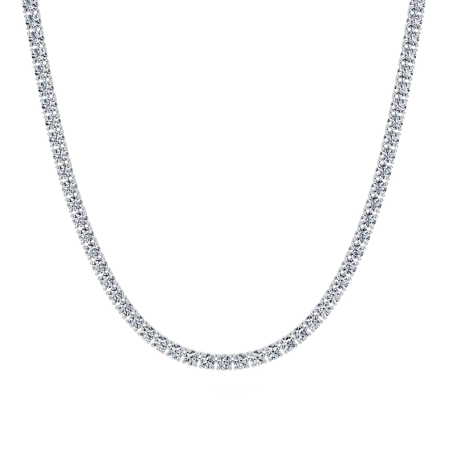 18 Carat Round Lab Grown Diamond Tennis Necklace - Michael Gabriels