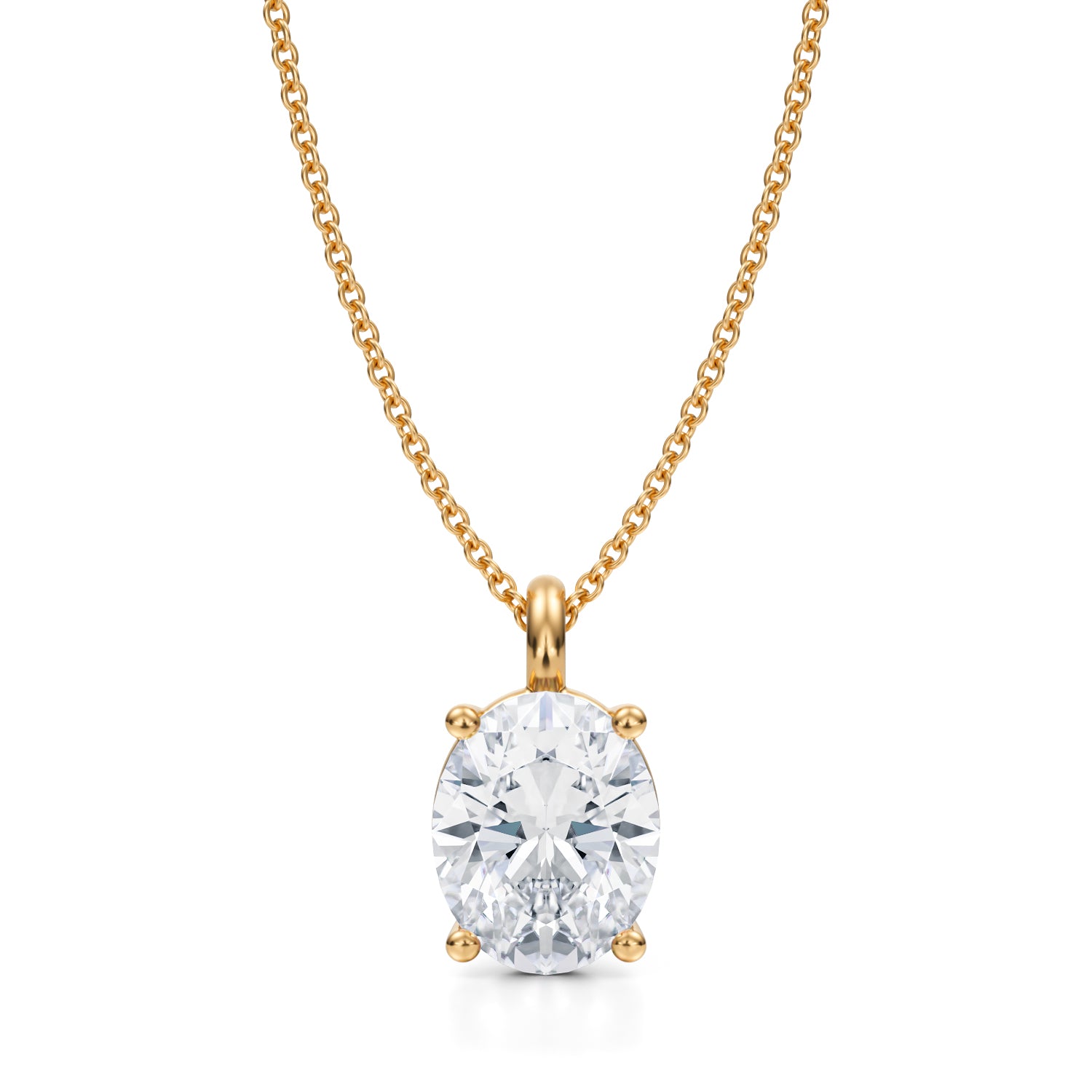 2 1/2 Carat Oval Lab Grown Diamond Solitaire Pendant - Michael Gabriels