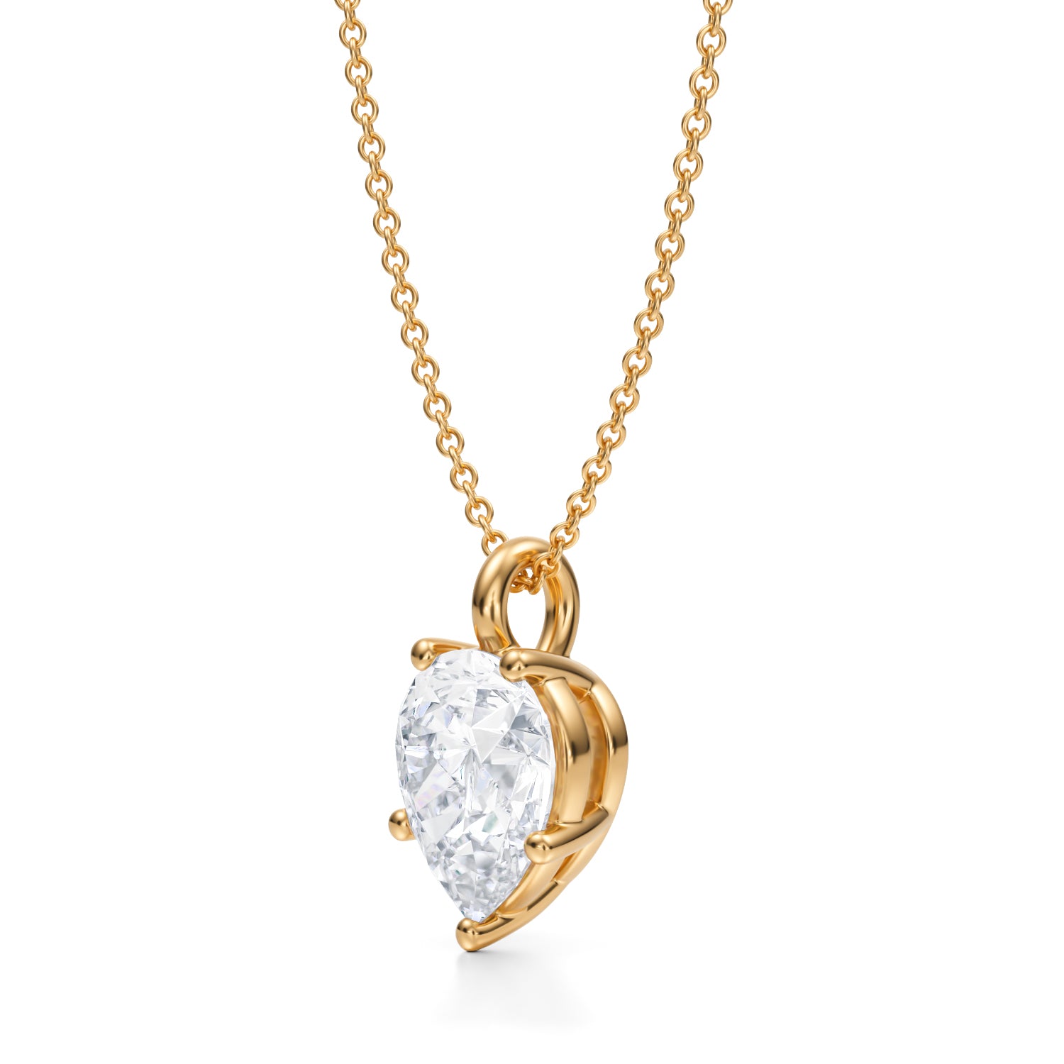 2 1/2 Carat Pear Lab Grown Diamond Solitaire Pendant - Michael Gabriels