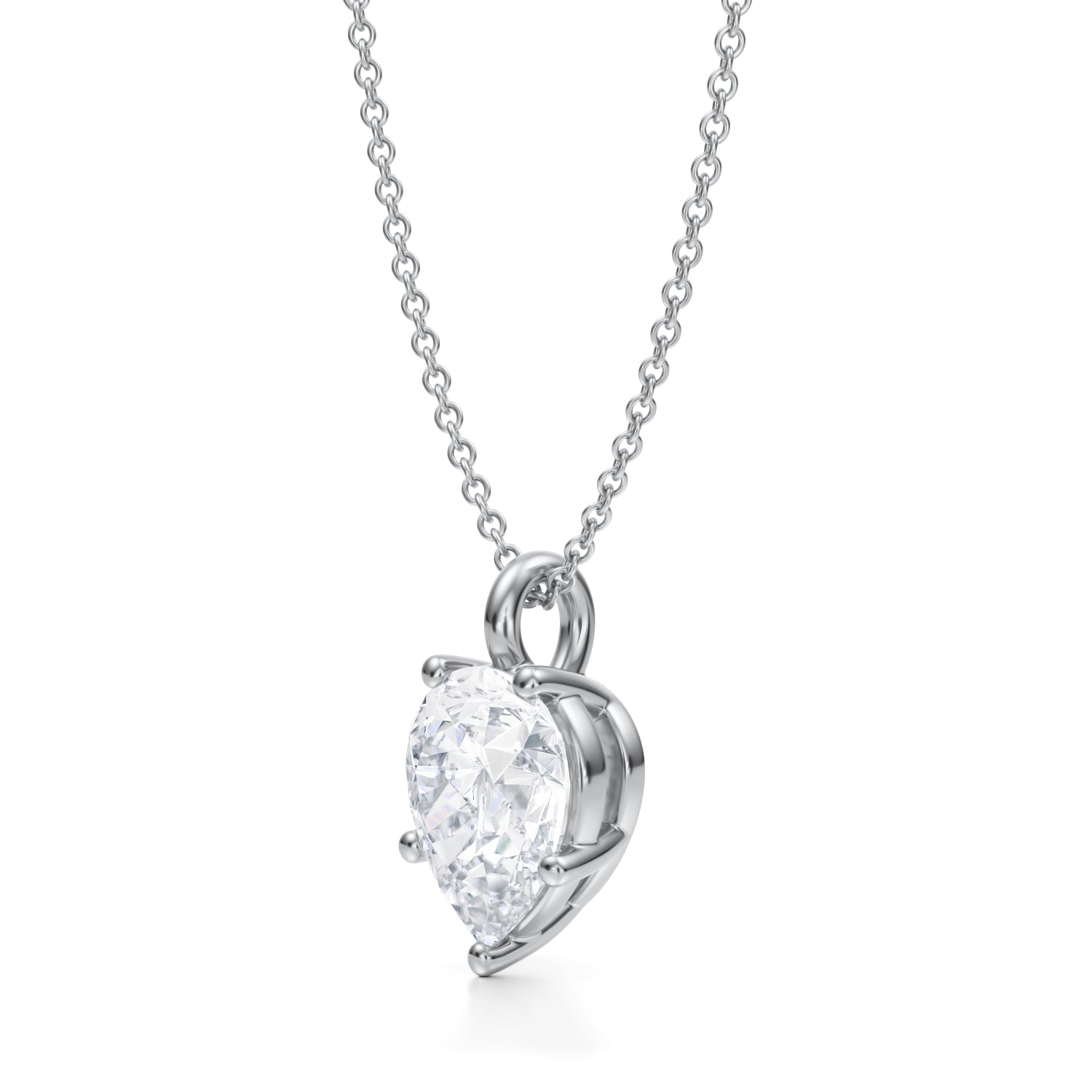 2 1/2 Carat Pear Lab Grown Diamond Solitaire Pendant - Michael Gabriels