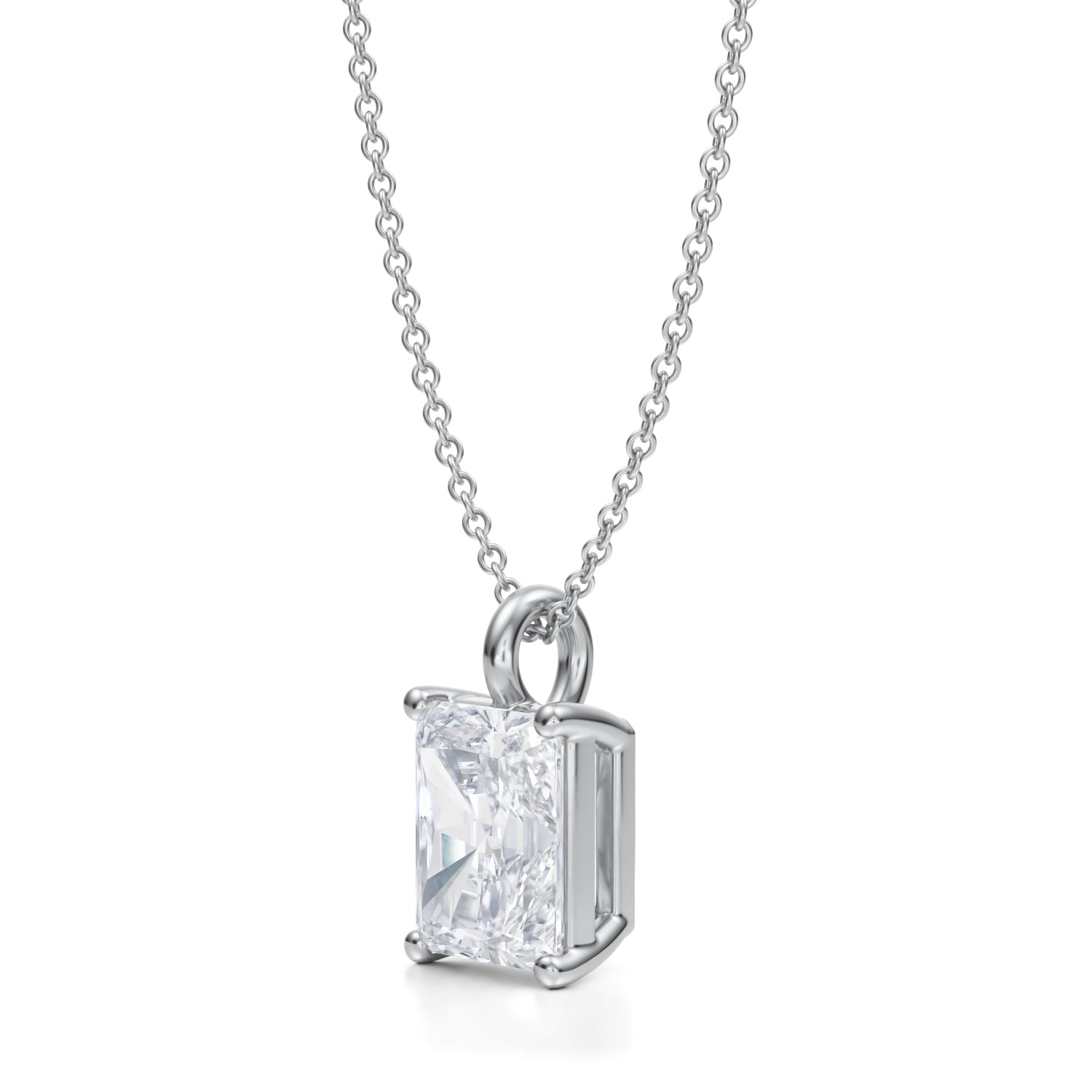 2 1/2 Carat Radiant Lab Grown Diamond Solitaire Pendant - Michael Gabriels