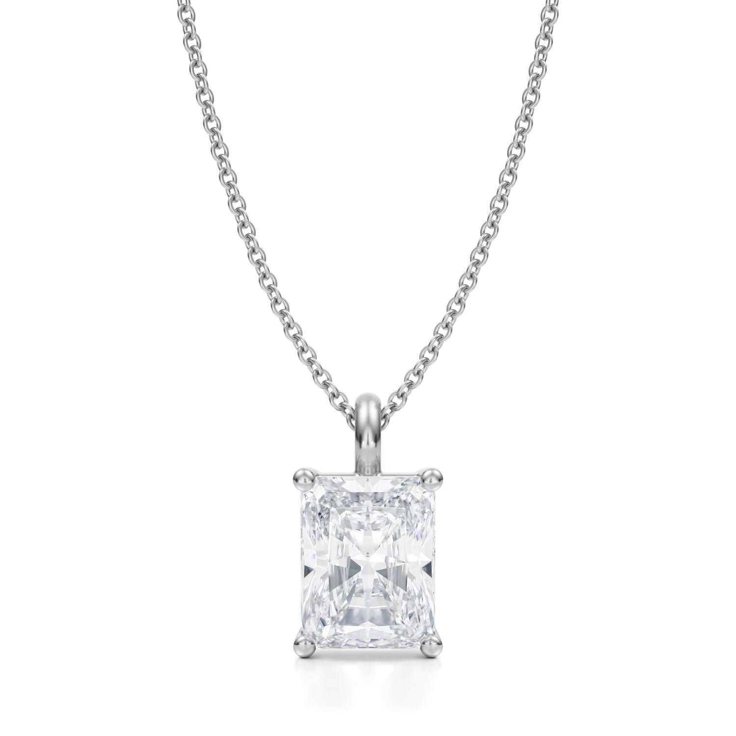 2 1/2 Carat Radiant Lab Grown Diamond Solitaire Pendant - Michael Gabriels