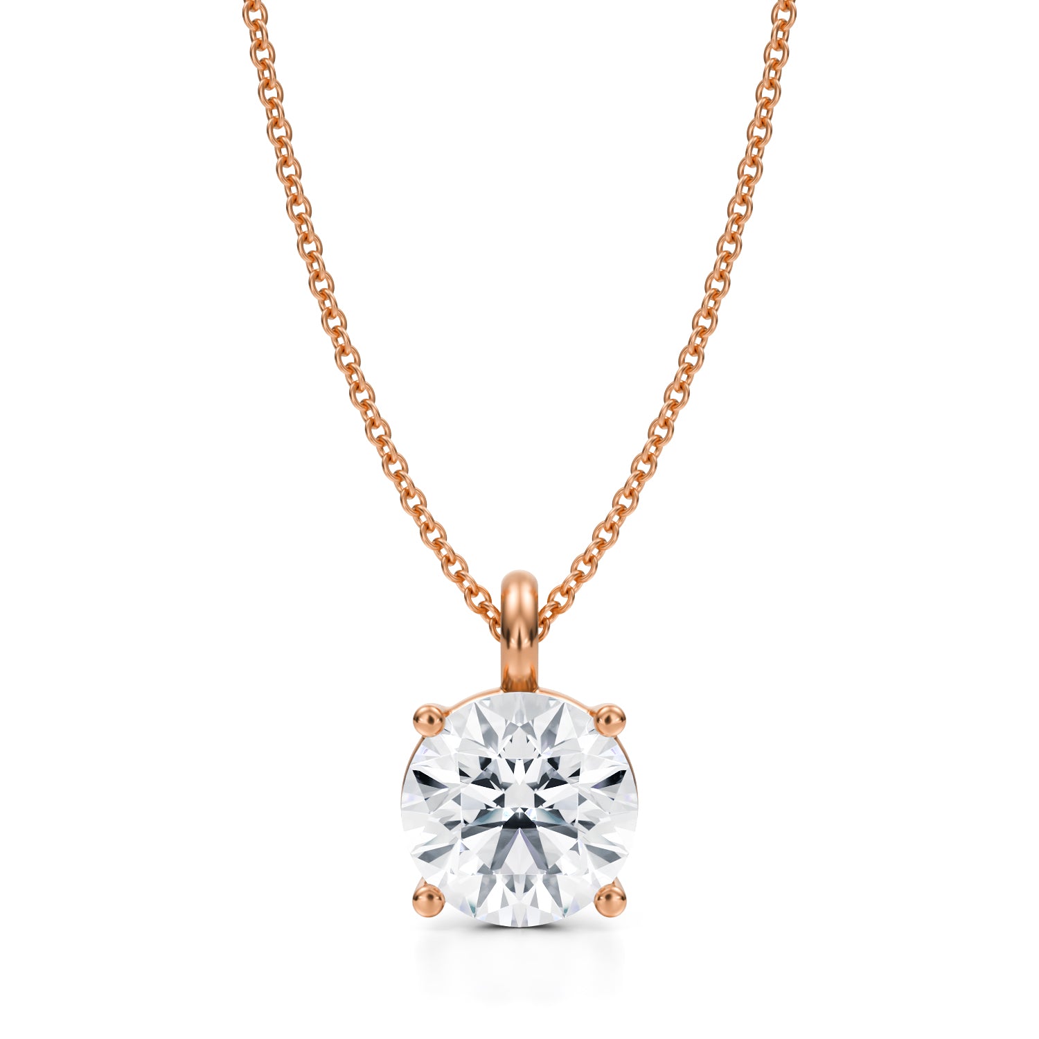 2.5 Carat Round Lab Grown Diamond Solitaire Pendant - Michael Gabriels