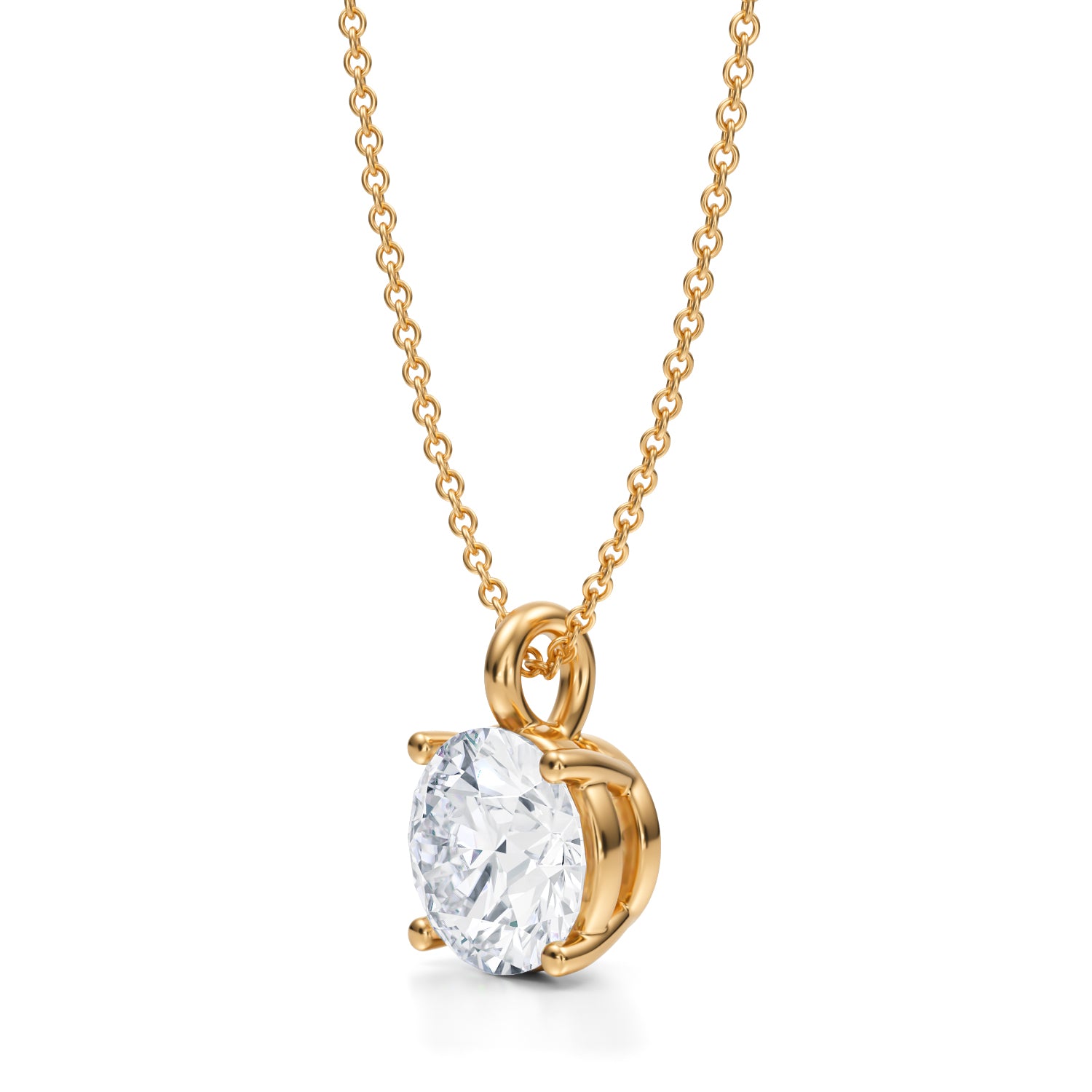 2.5 Carat Round Lab Grown Diamond Solitaire Pendant - Michael Gabriels