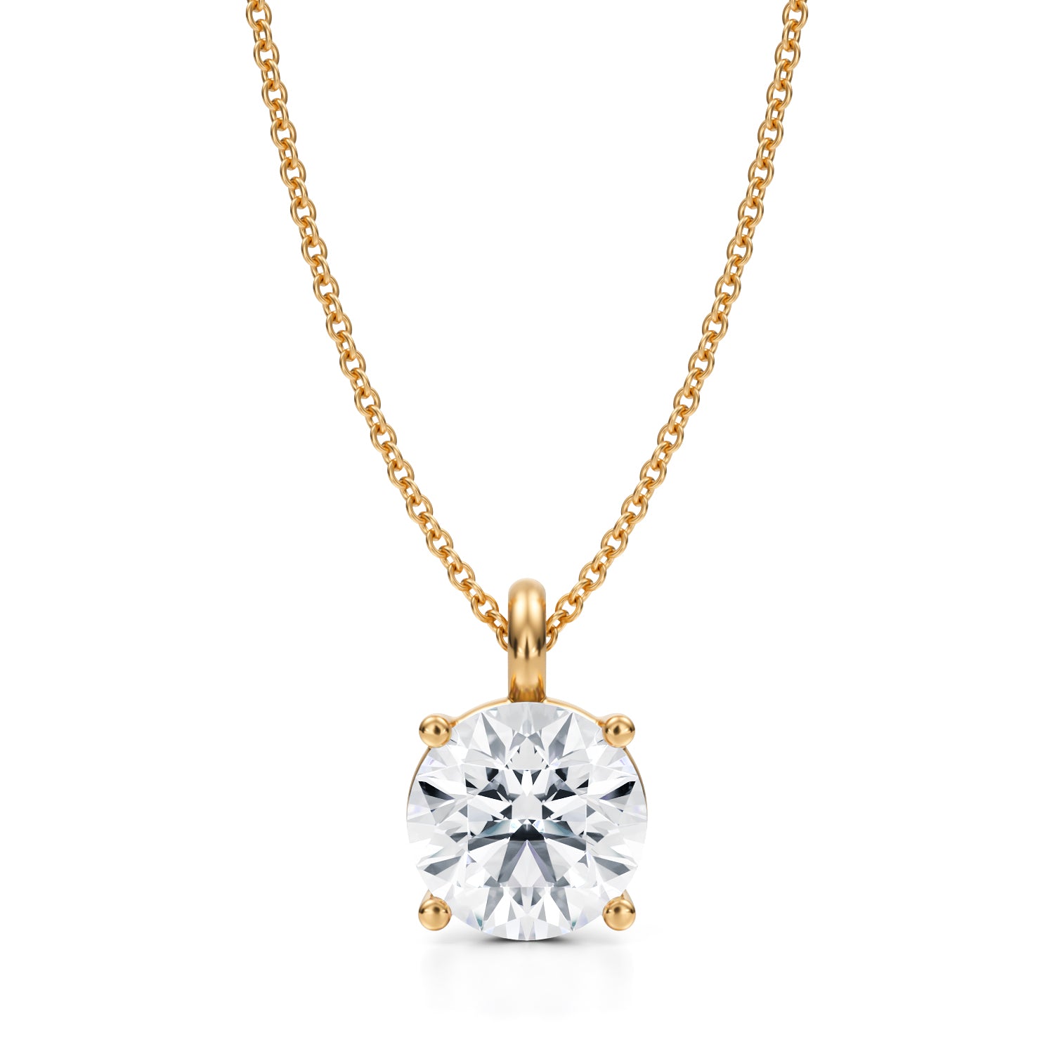 2.5 Carat Round Lab Grown Diamond Solitaire Pendant - Michael Gabriels