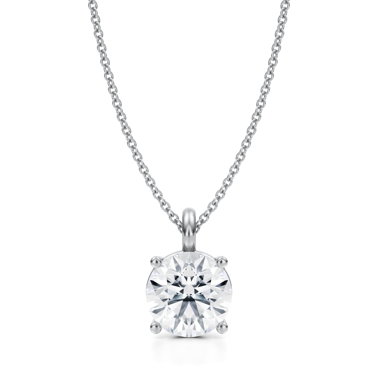 2.5 Carat Round Lab Grown Diamond Solitaire Pendant - Michael Gabriels