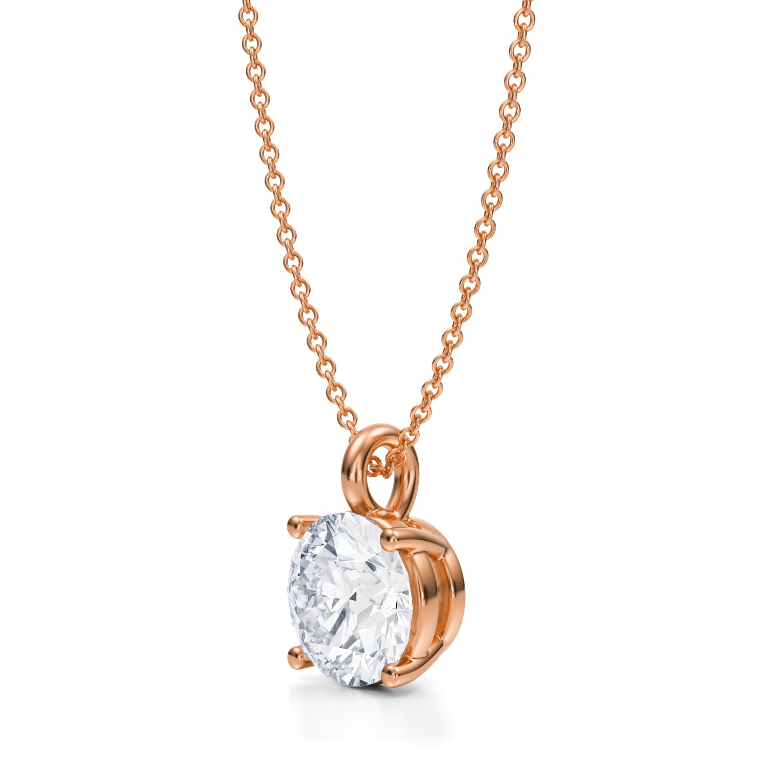 2.5 Carat Round Lab Grown Diamond Solitaire Pendant - Michael Gabriels