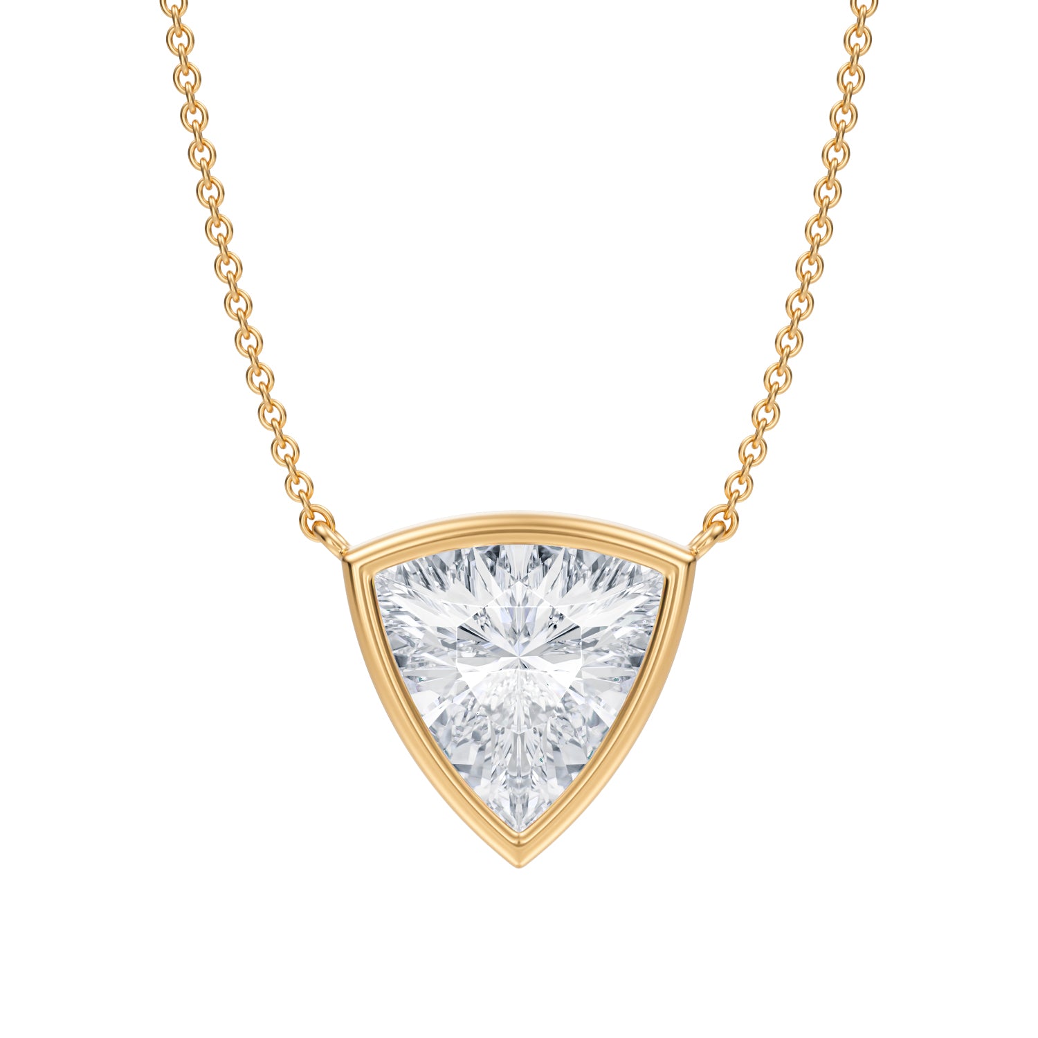 2.5 Carat Trillion Bezel Solitaire Pendant Necklace - Michael Gabriels