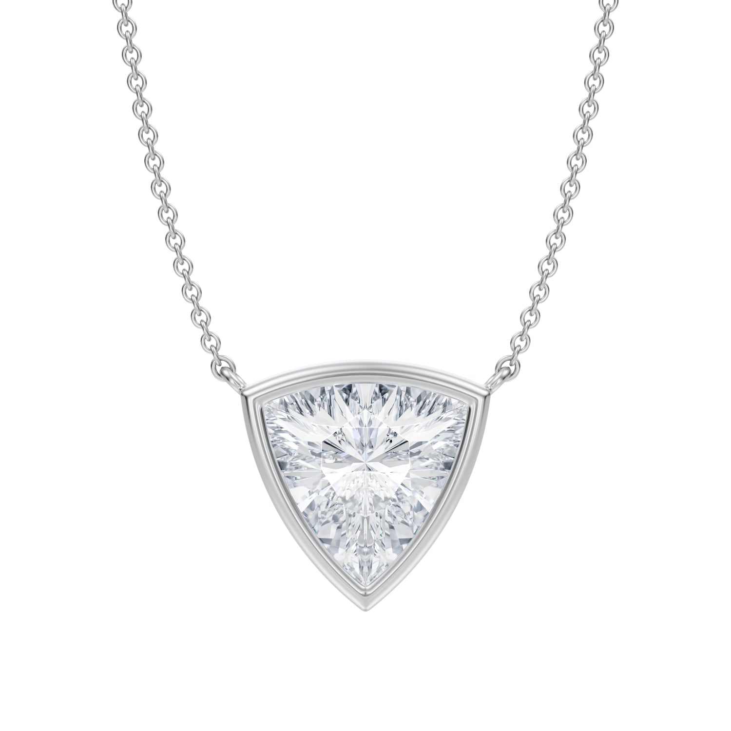2.5 Carat Trillion Bezel Solitaire Pendant Necklace - Michael Gabriels