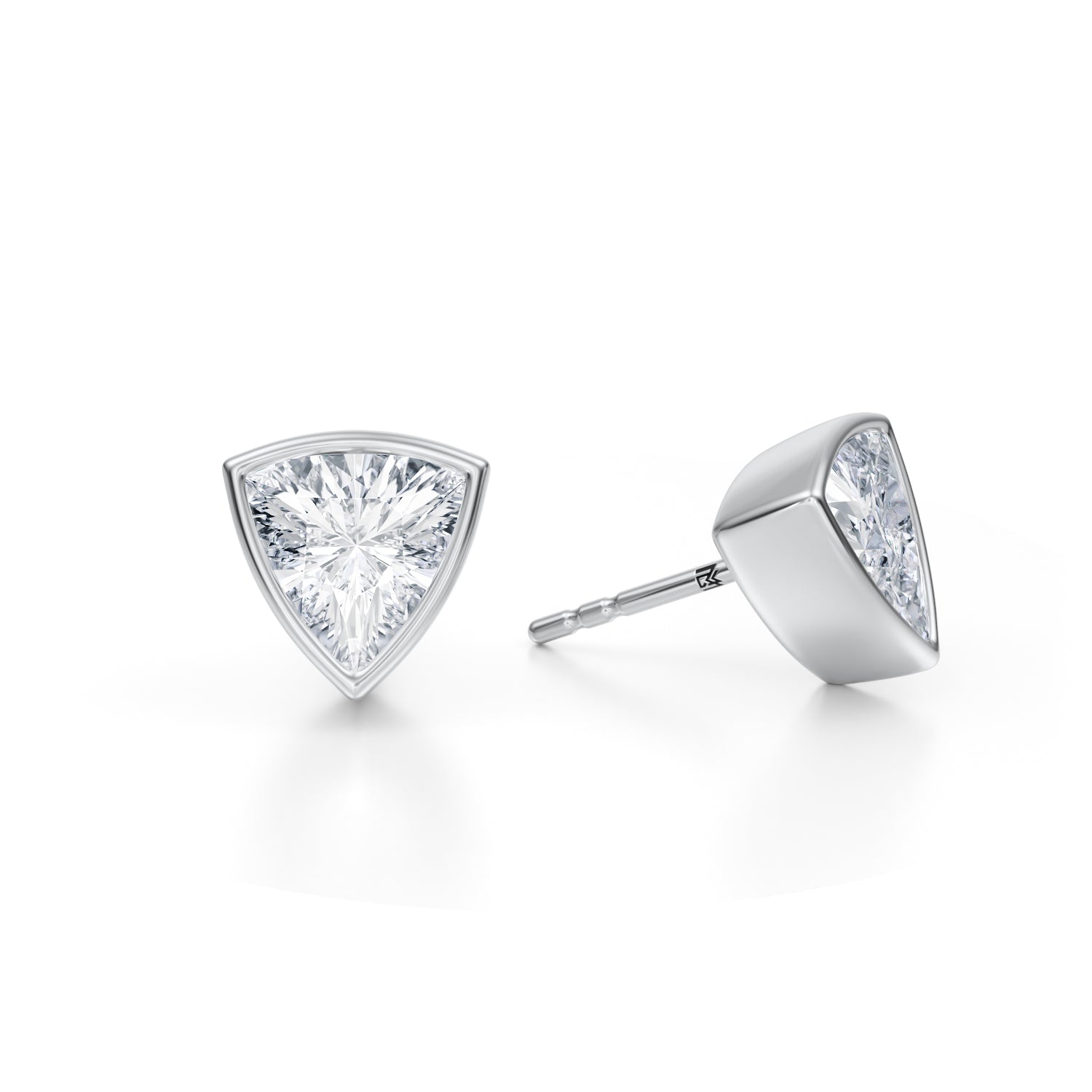 2.5 Carat Trillion Bezel Stud Lab Grown Diamond Earrings - Michael Gabriels