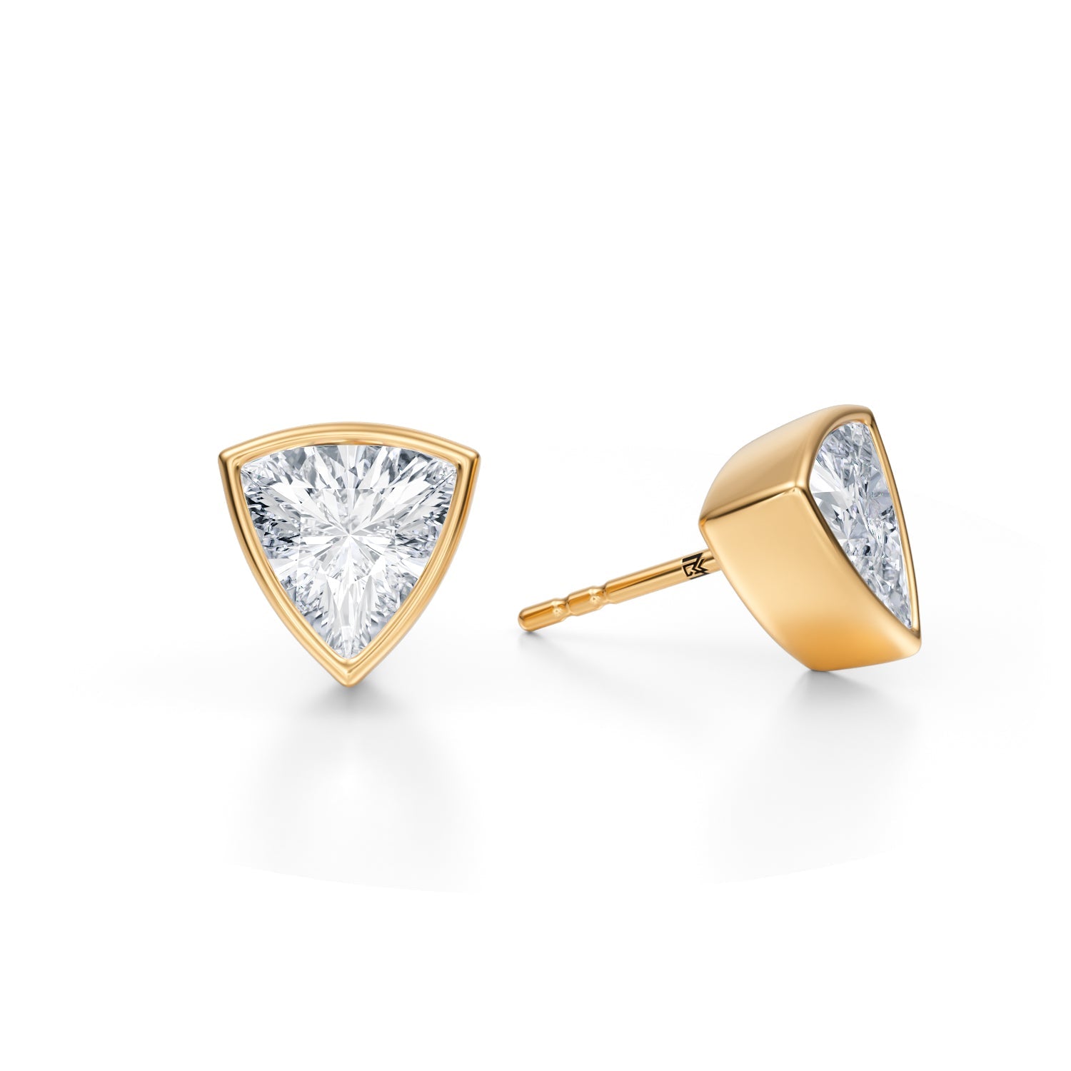 2.5 Carat Trillion Bezel Stud Lab Grown Diamond Earrings - Michael Gabriels