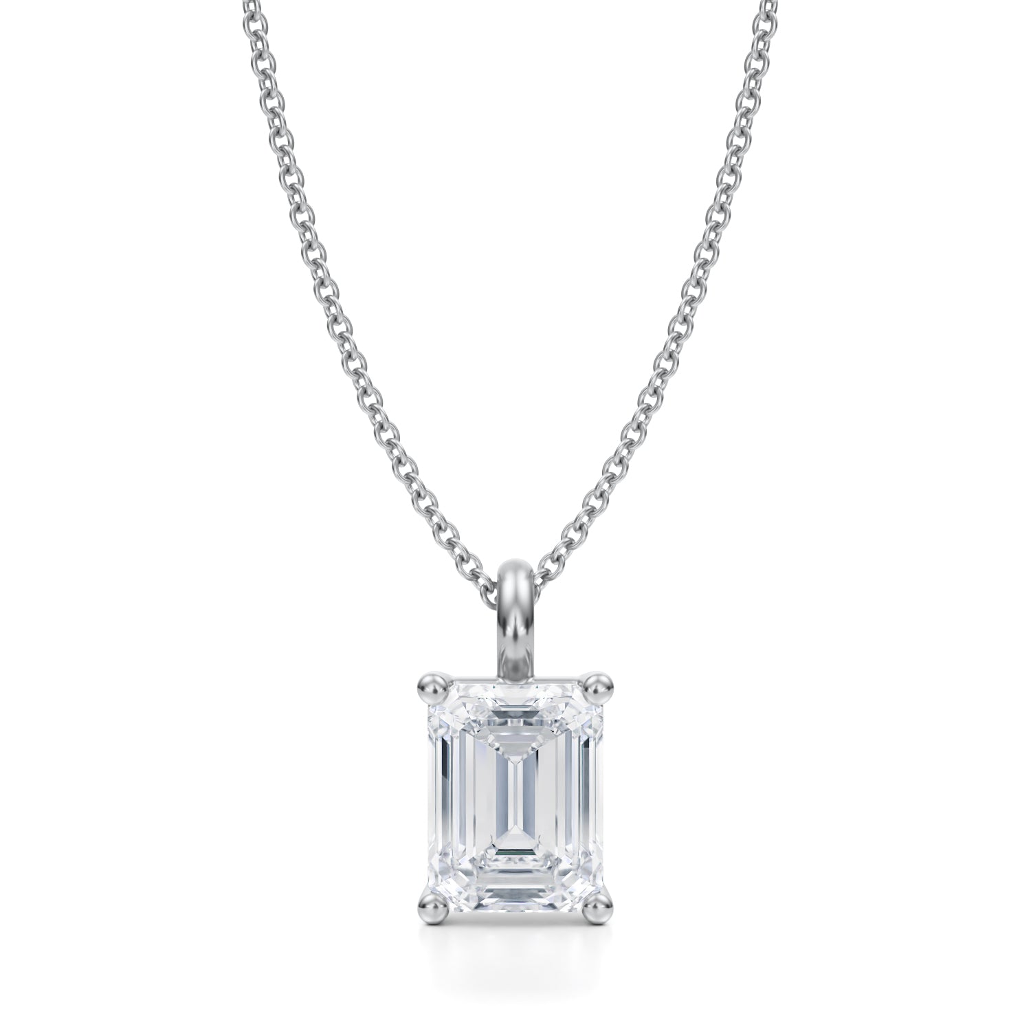 2 Carat Emerald Lab Grown Diamond Solitaire Pendant - Michael Gabriels