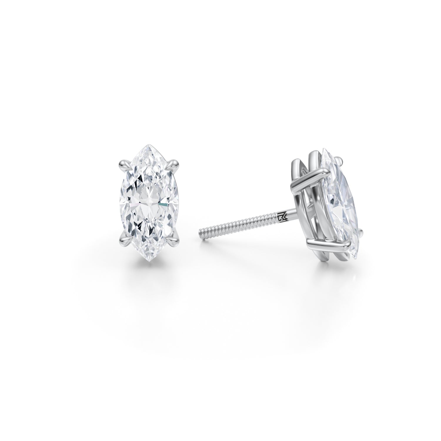 2 Carat Marquise Lab Grown Diamond Stud Earrings - Michael Gabriels