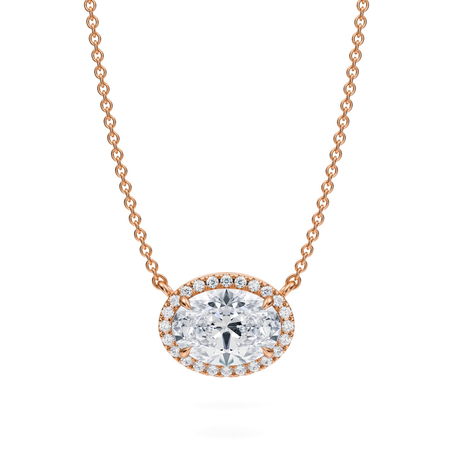 2 Carat Oval Classic Halo Pendant - Michael Gabriels