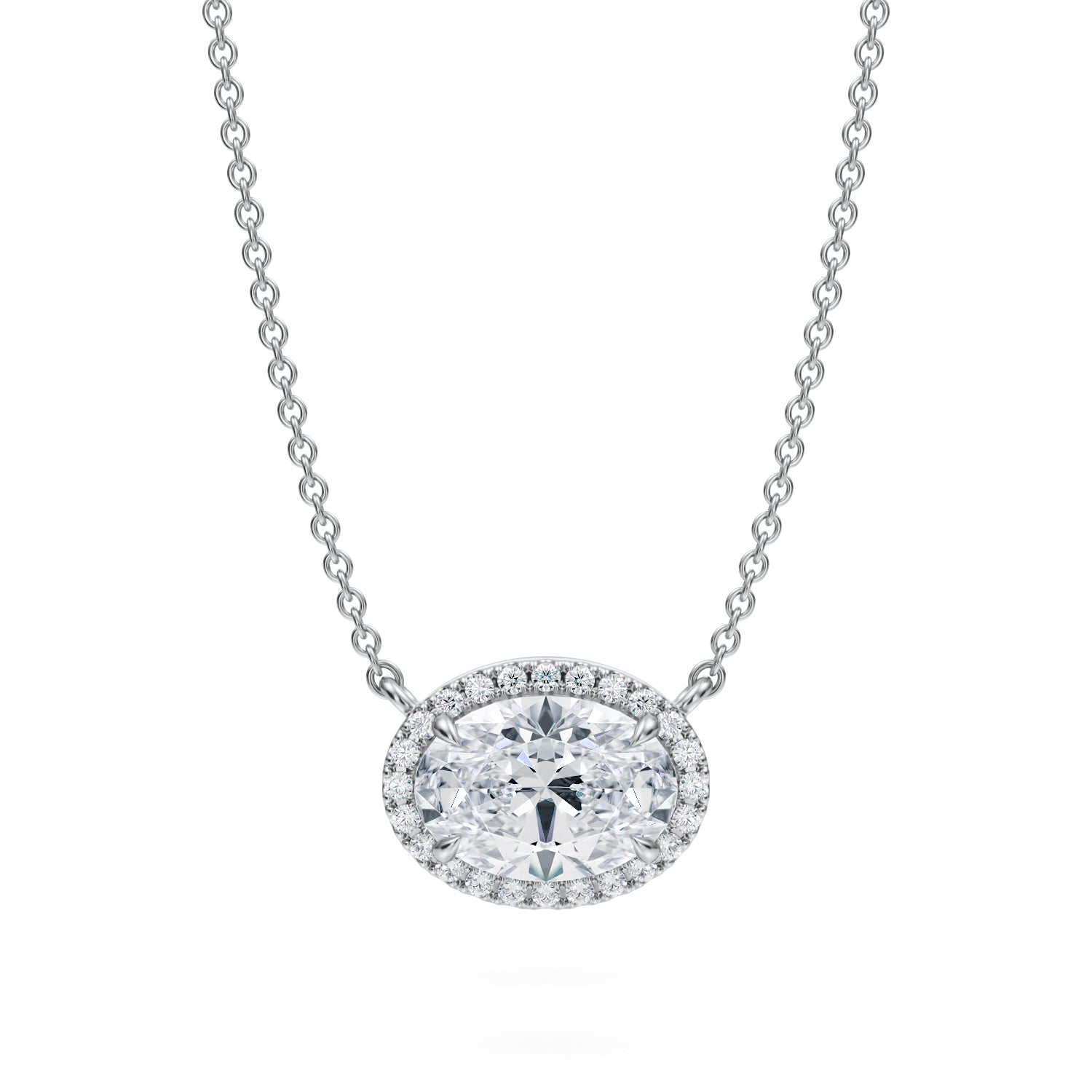 2 Carat Oval Classic Halo Pendant - Michael Gabriels