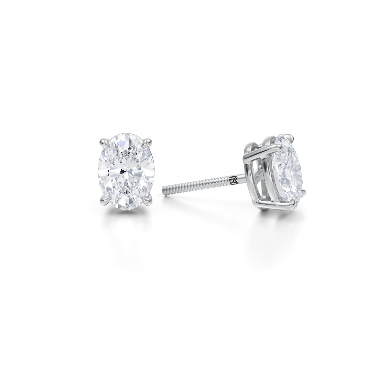 2 Carat Oval Lab Grown Diamond Stud Earrings - Michael Gabriels