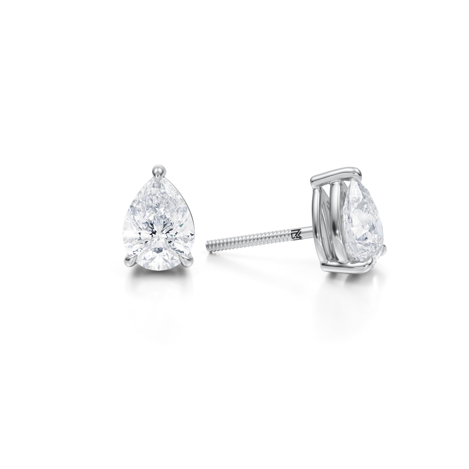 2 Carat Pear Lab Grown Diamond Stud Earrings - Michael Gabriels