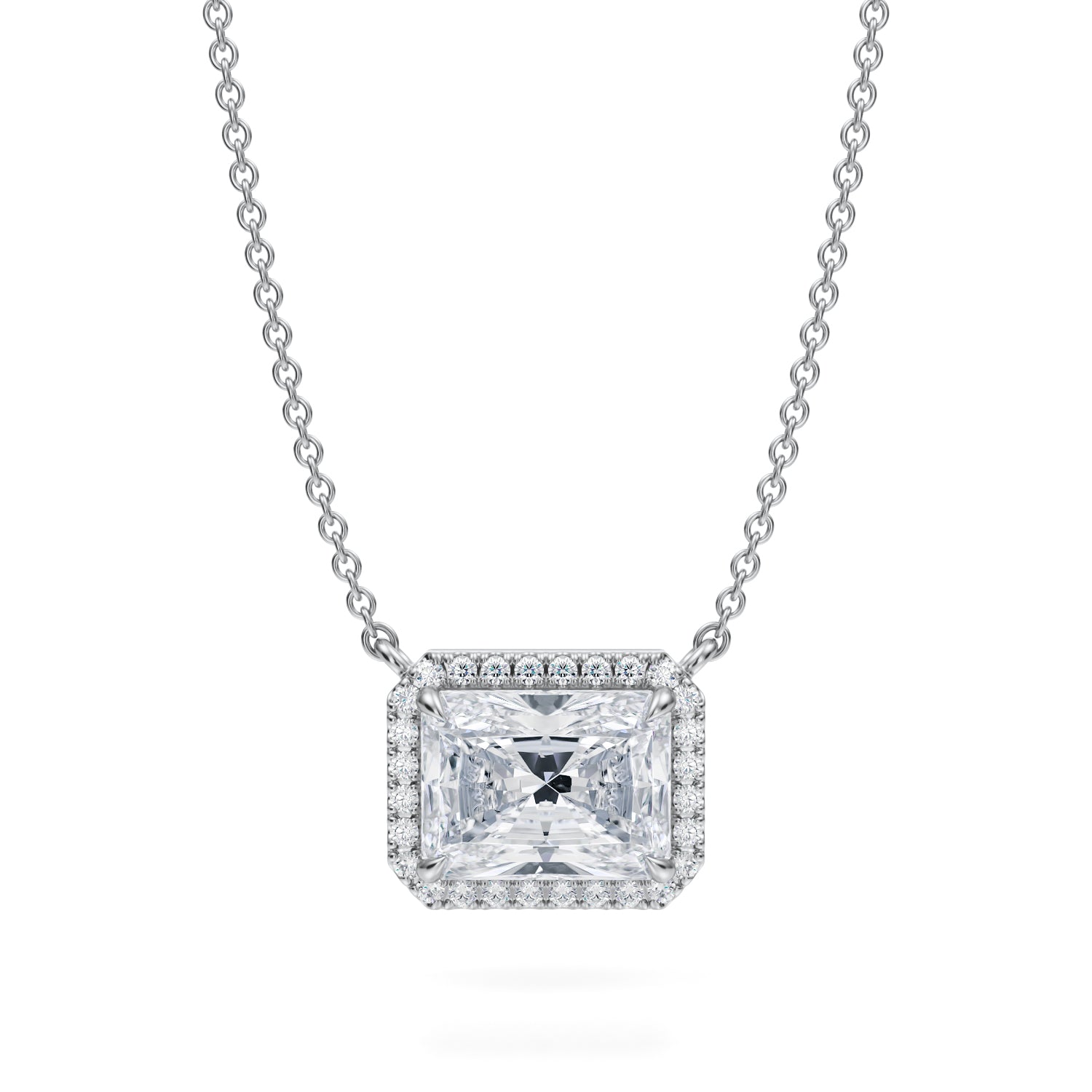 2 Carat Radiant Classic Halo Pendant - Michael Gabriels