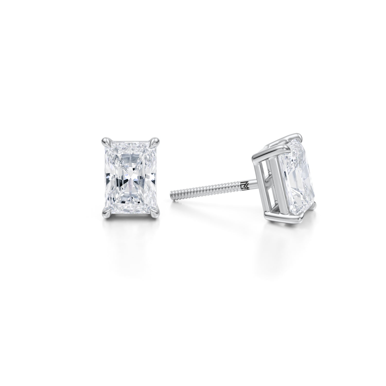 2 Carat Radiant Lab Grown Diamond Stud Earrings - Michael Gabriels