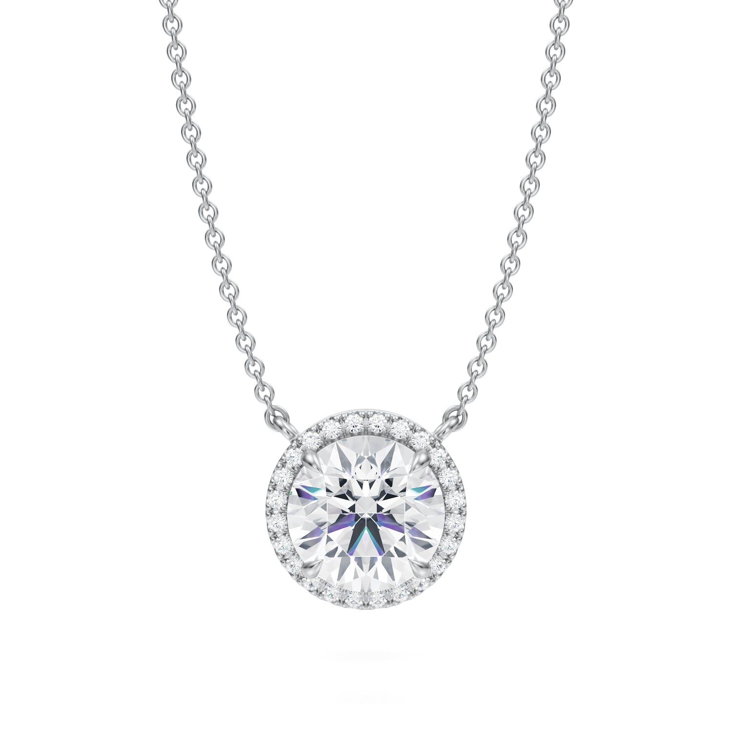 2 Carat Round Classic Halo Pendant - Michael Gabriels