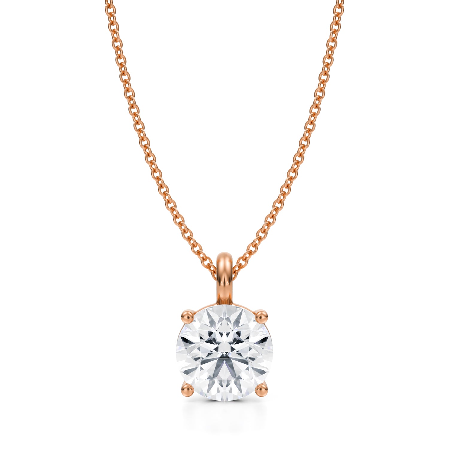 2 Carat Round Lab Grown Diamond Solitaire Pendant - Michael Gabriels