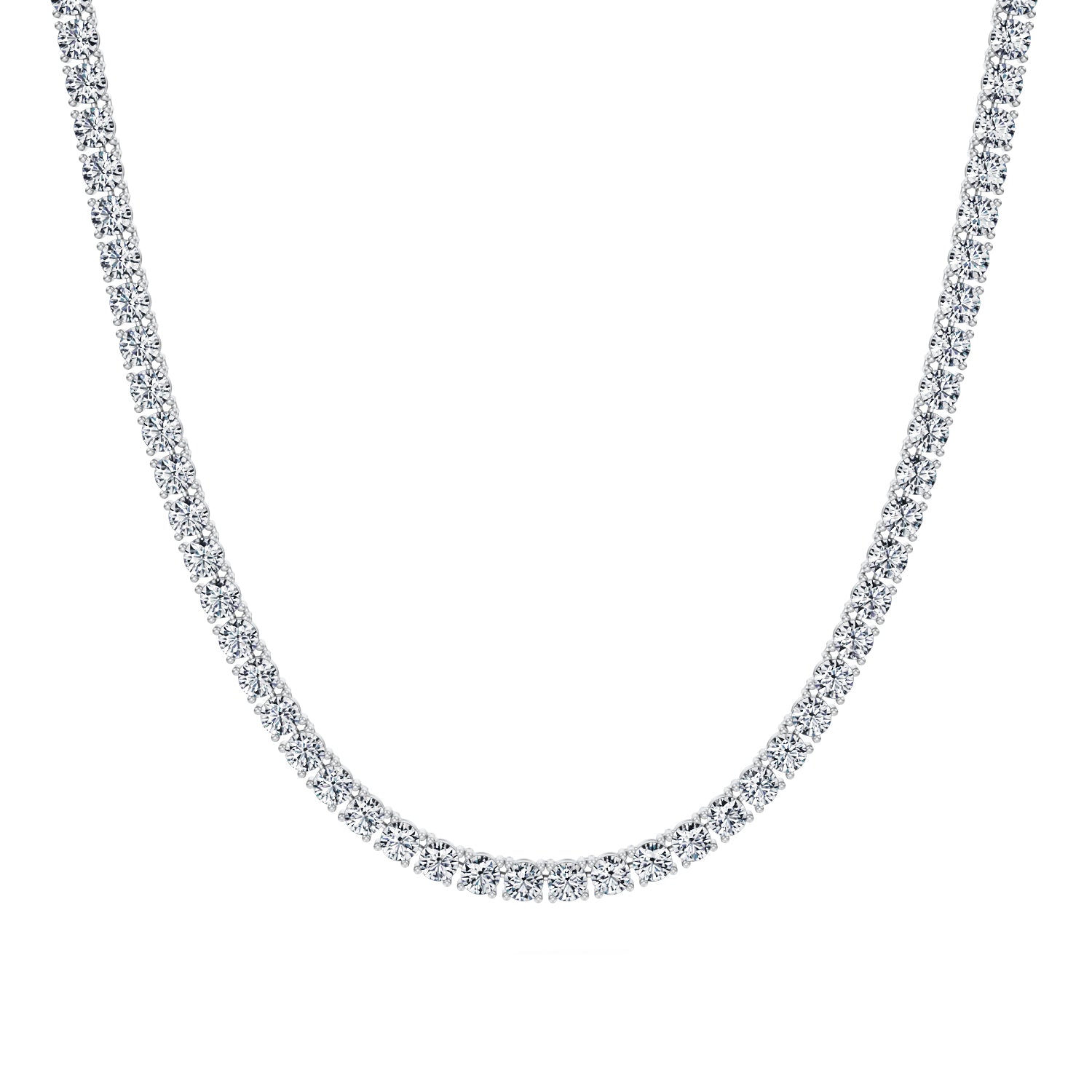 20 Carat Round Lab Grown Diamond Tennis Necklace - Michael Gabriels