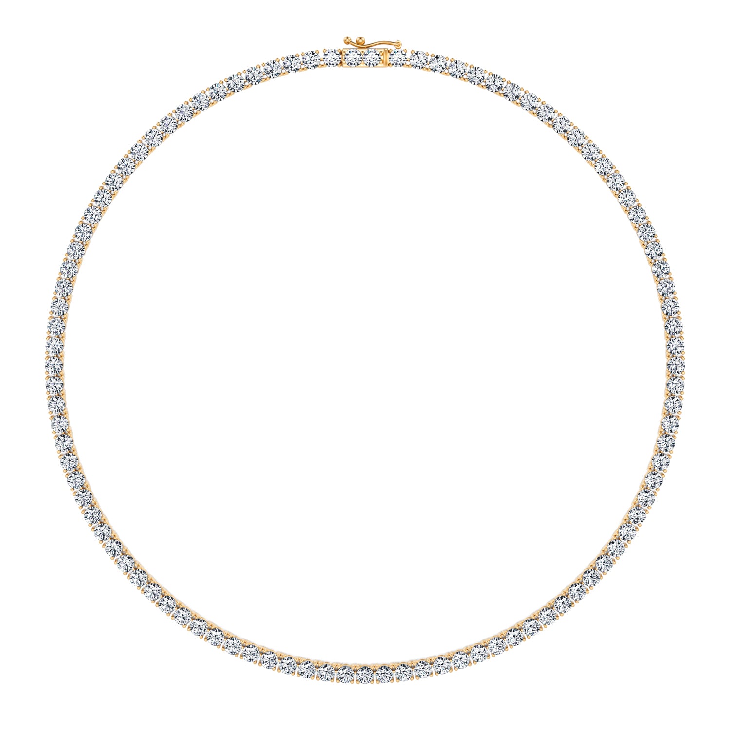 25 Carat Round Lab Grown Diamond Tennis Necklace - Michael Gabriels