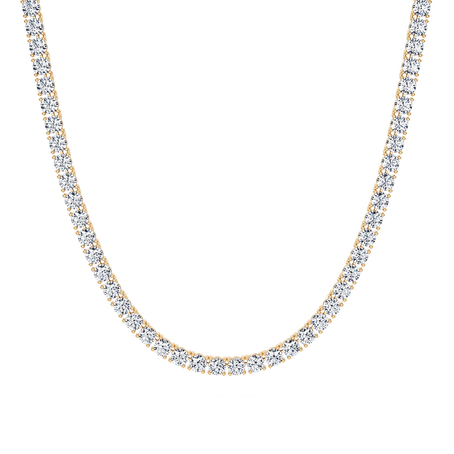 25 Carat Round Lab Grown Diamond Tennis Necklace - Michael Gabriels