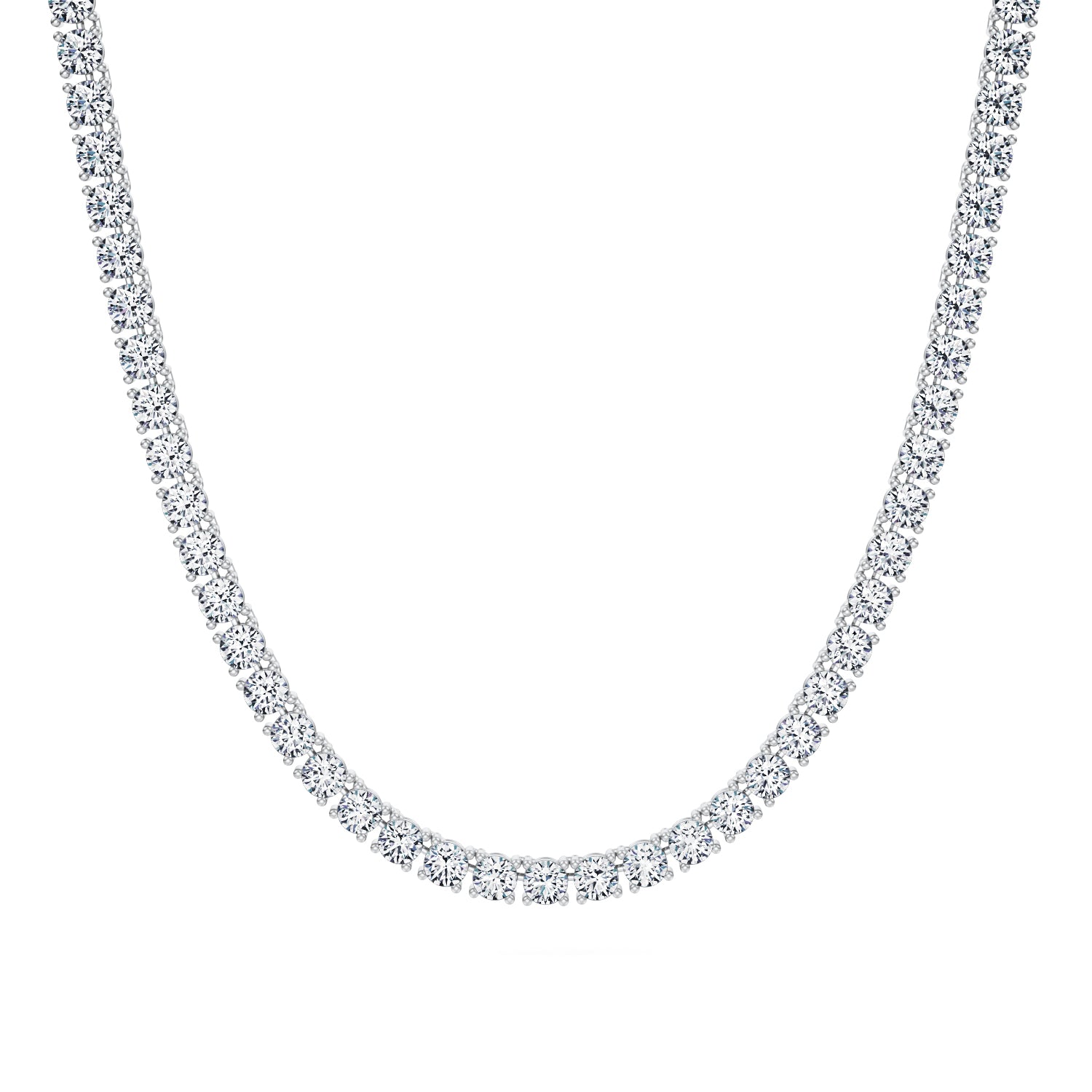 27 Carat Round Lab Grown Diamond Tennis Necklace - Michael Gabriels