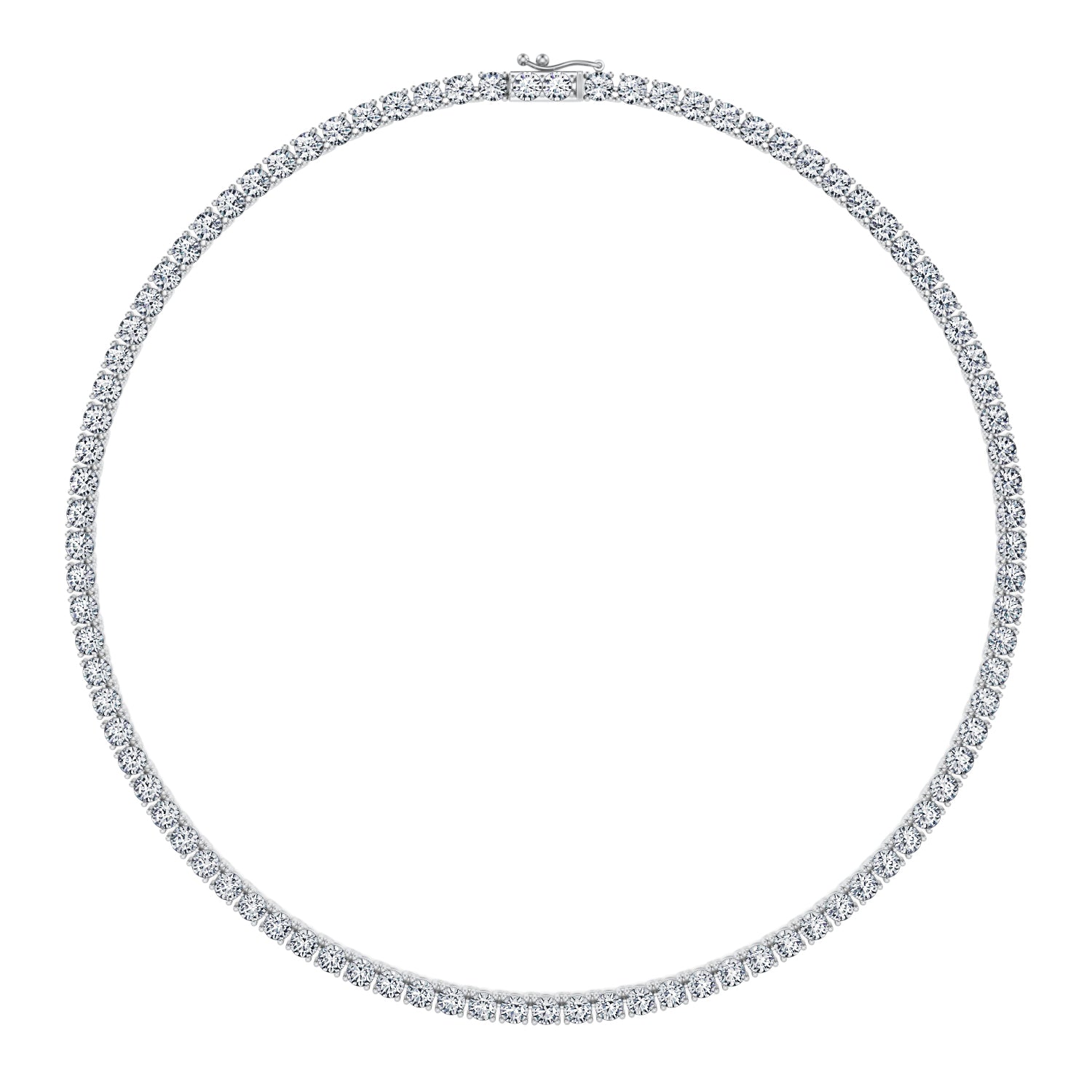 27 Carat Round Lab Grown Diamond Tennis Necklace - Michael Gabriels