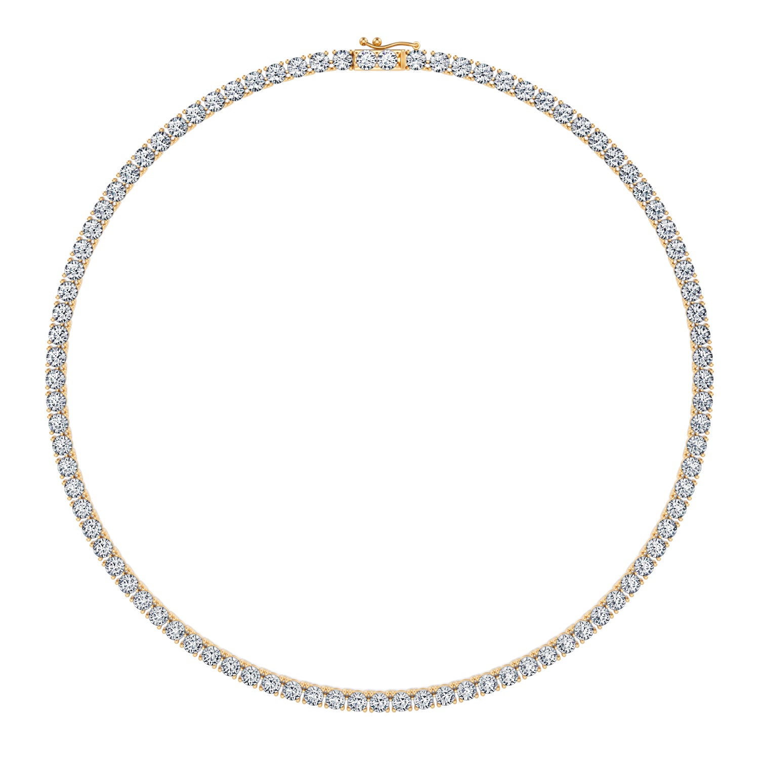 27 Carat Round Lab Grown Diamond Tennis Necklace - Michael Gabriels