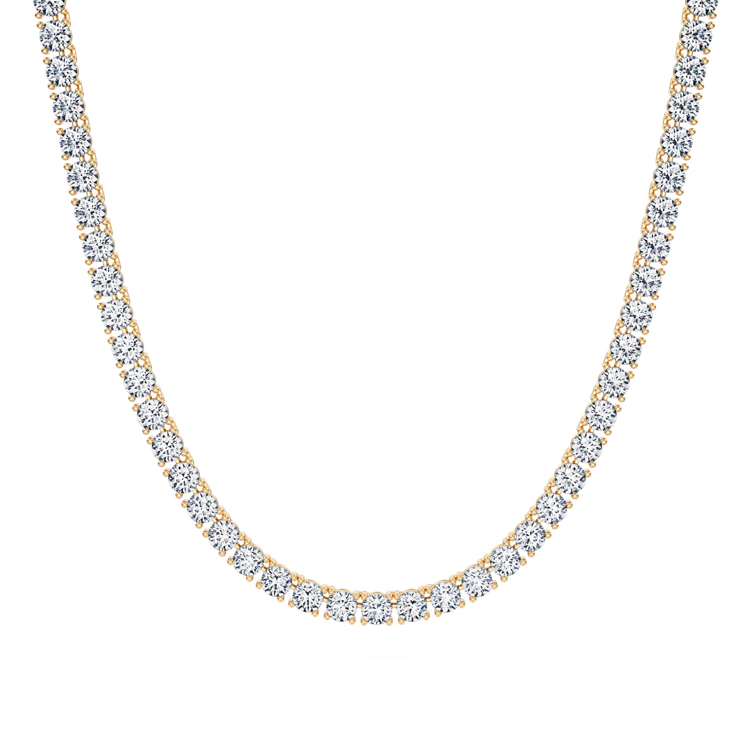 27 Carat Round Lab Grown Diamond Tennis Necklace - Michael Gabriels
